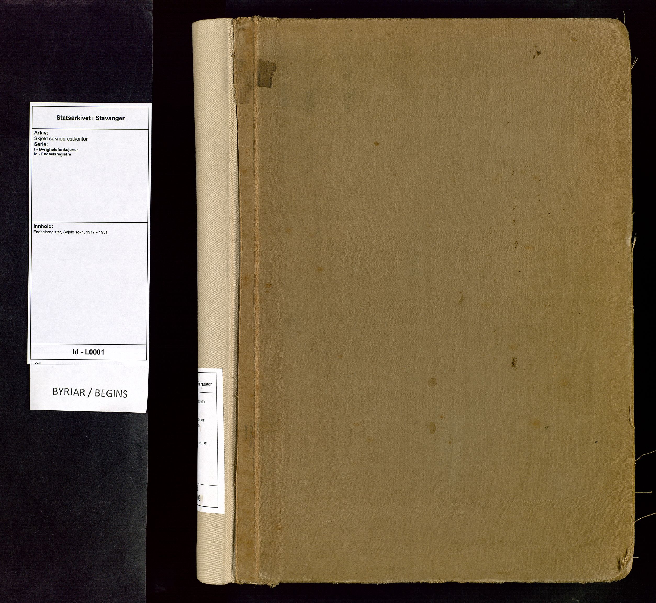 Skjold sokneprestkontor, SAST/A-101847/I/Id/L0001: Birth register no. 1, 1917-1951