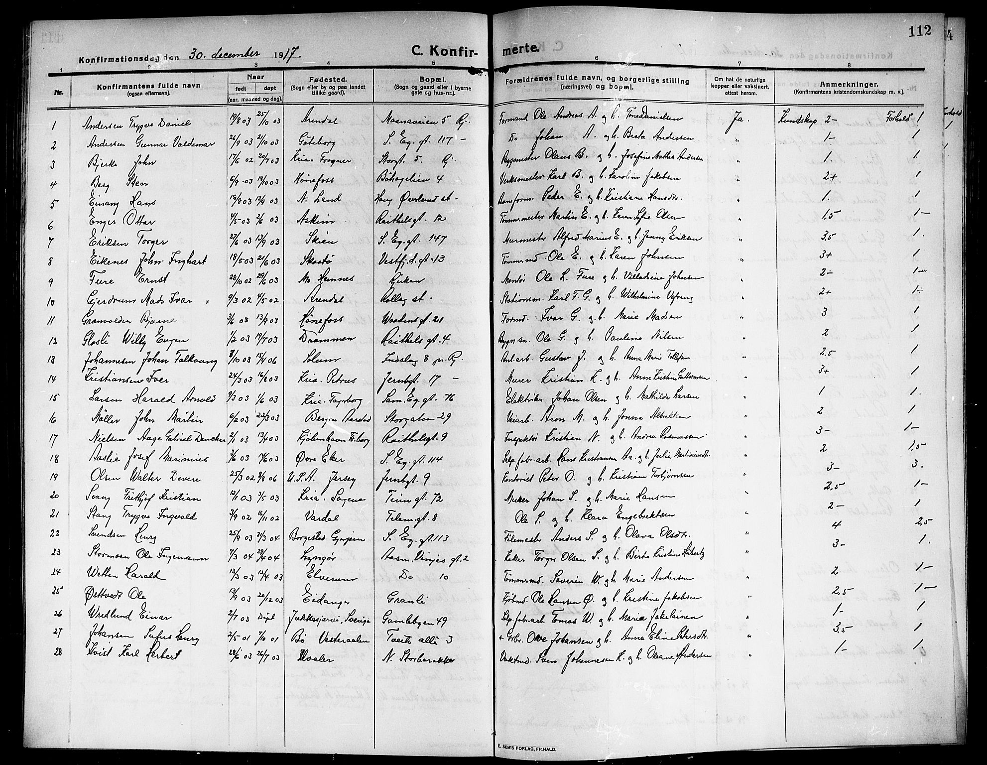 Rjukan kirkebøker, SAKO/A-294/G/Ga/L0002: Parish register (copy) no. 2, 1913-1920, p. 112