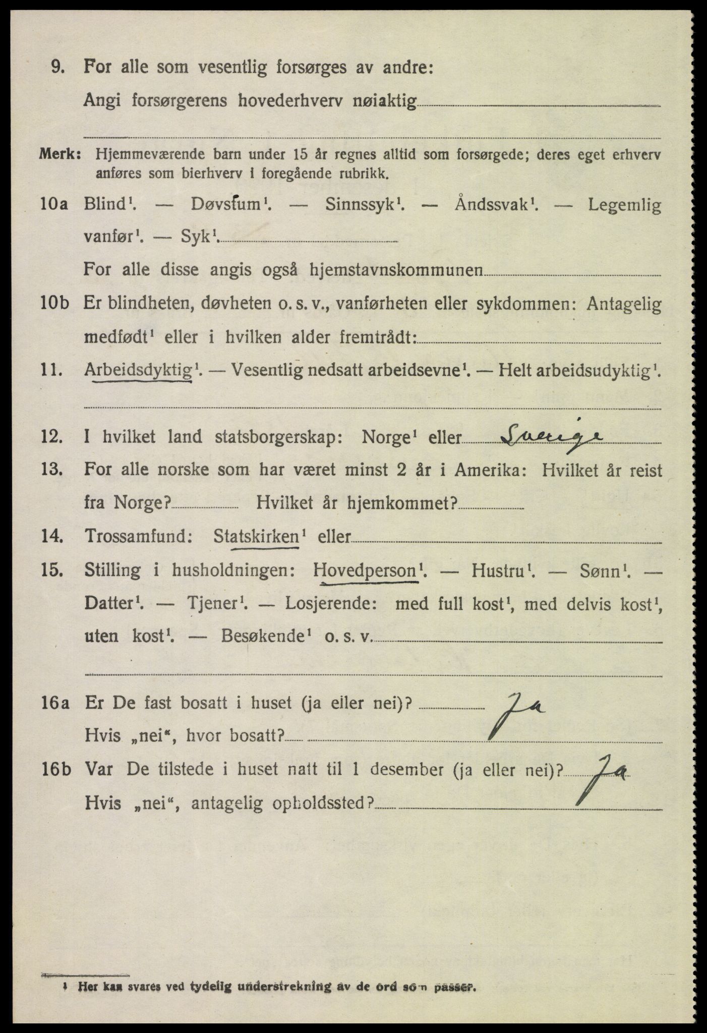 SAH, 1920 census for Tynset, 1920, p. 8605