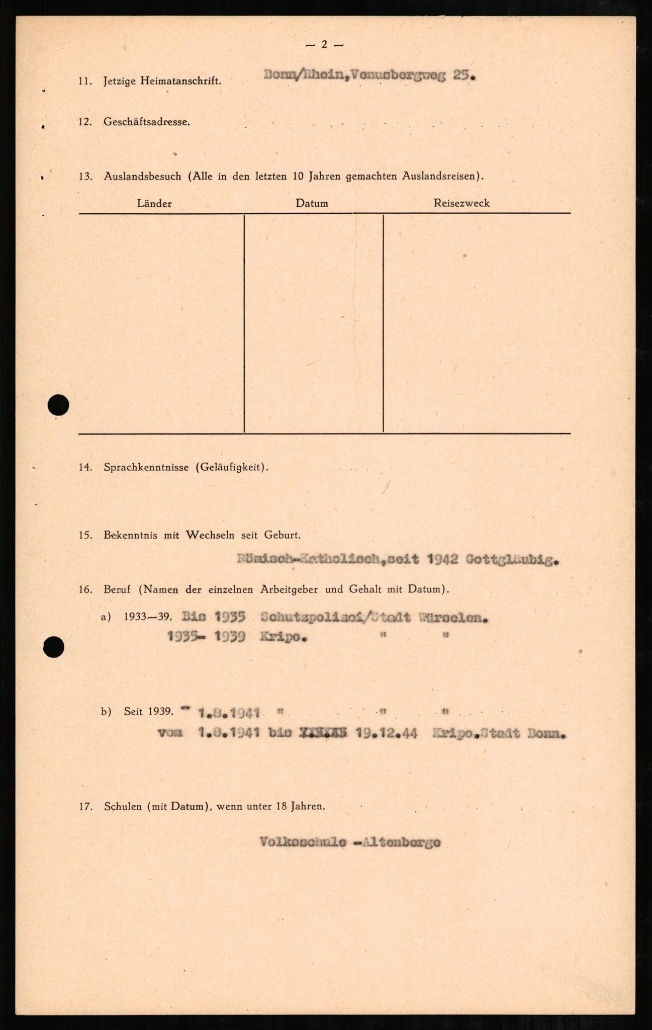 Forsvaret, Forsvarets overkommando II, RA/RAFA-3915/D/Db/L0003: CI Questionaires. Tyske okkupasjonsstyrker i Norge. Tyskere., 1945-1946, p. 568