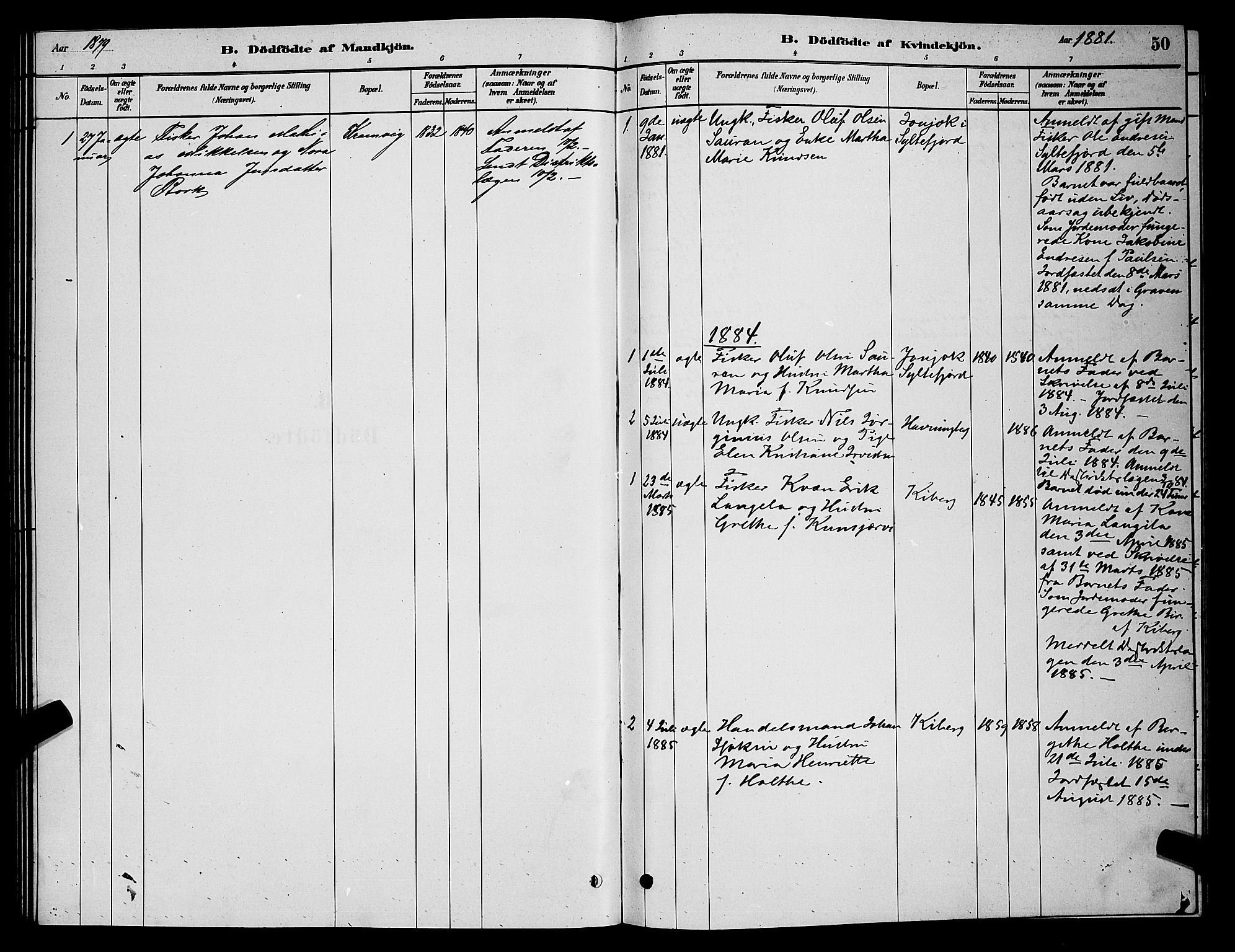 Vardø sokneprestkontor, SATØ/S-1332/H/Hb/L0006klokker: Parish register (copy) no. 6, 1879-1887, p. 50