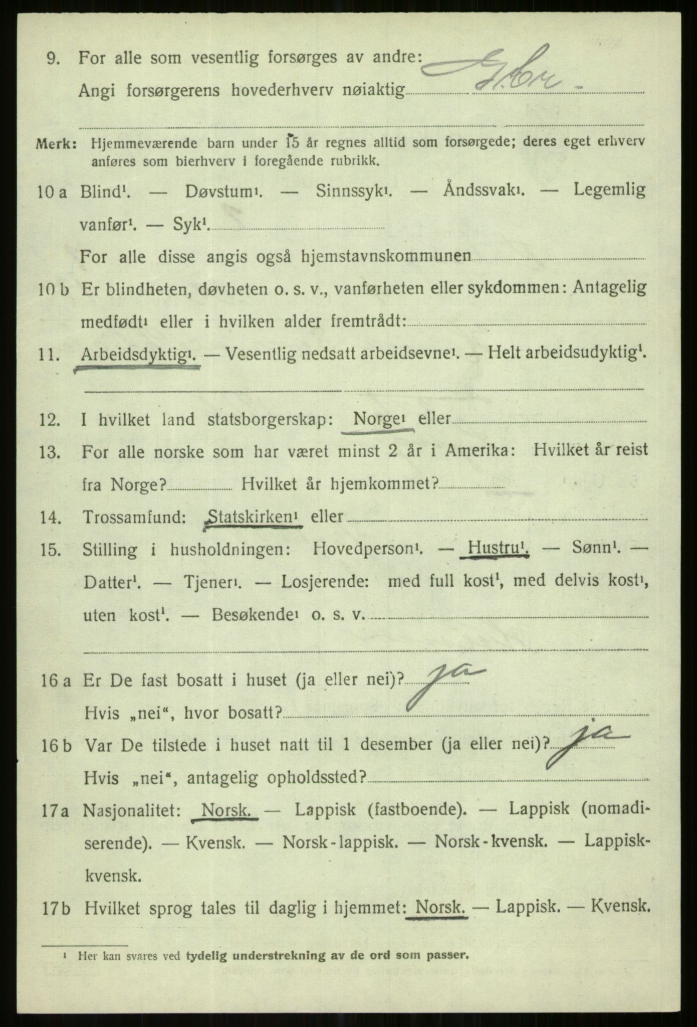SATØ, 1920 census for Karlsøy, 1920, p. 2894