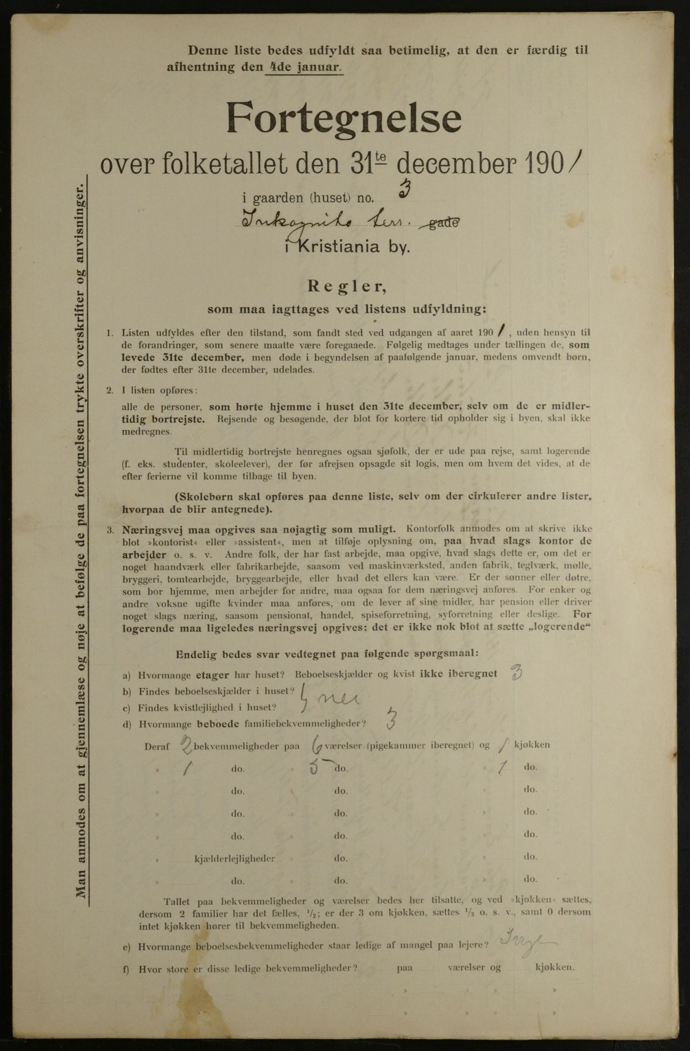 OBA, Municipal Census 1901 for Kristiania, 1901, p. 7001