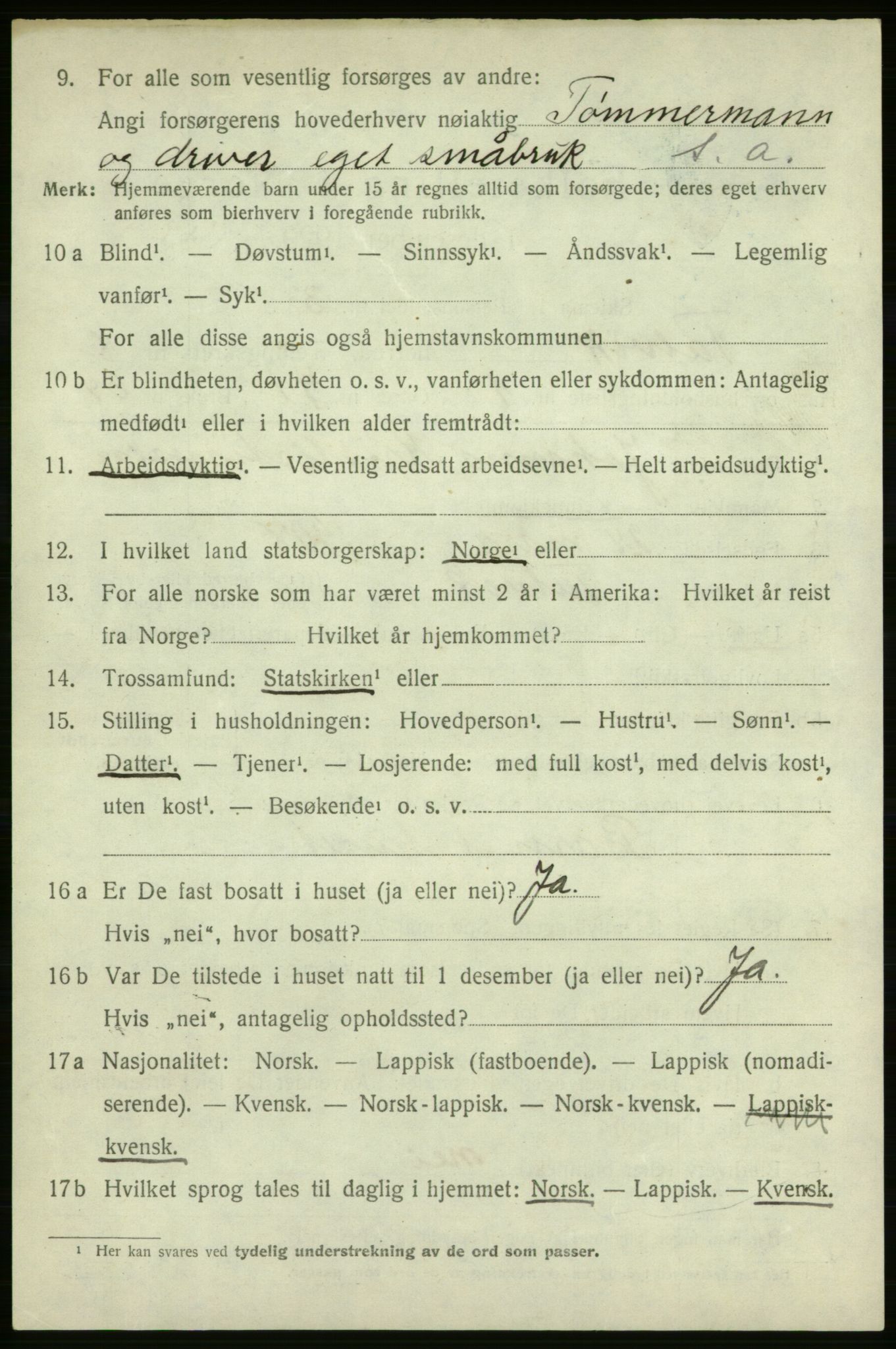 SATØ, 1920 census for Talvik, 1920, p. 4983