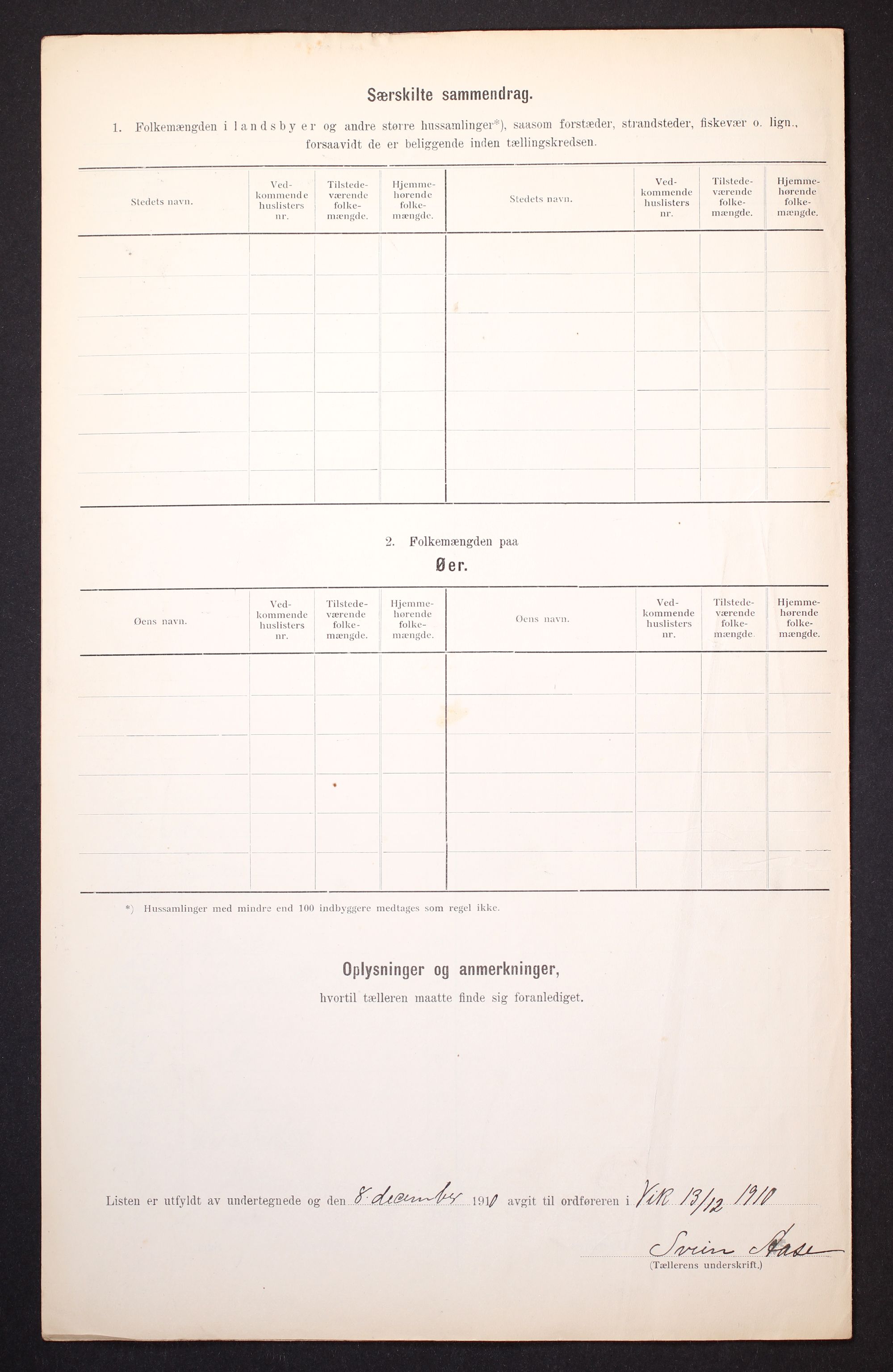 RA, 1910 census for Vik, 1910, p. 9