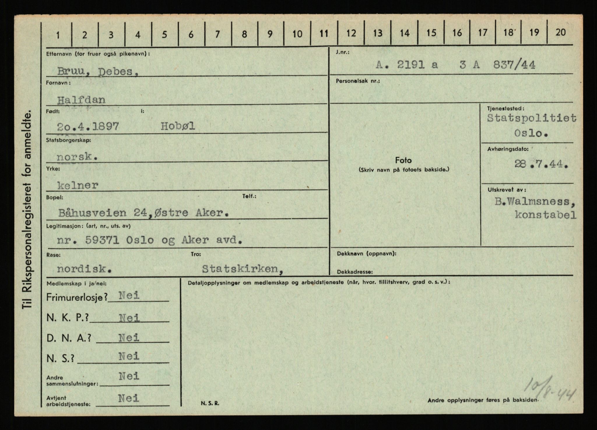 Statspolitiet - Hovedkontoret / Osloavdelingen, AV/RA-S-1329/C/Ca/L0003: Brechan - Eichinger	, 1943-1945, p. 557