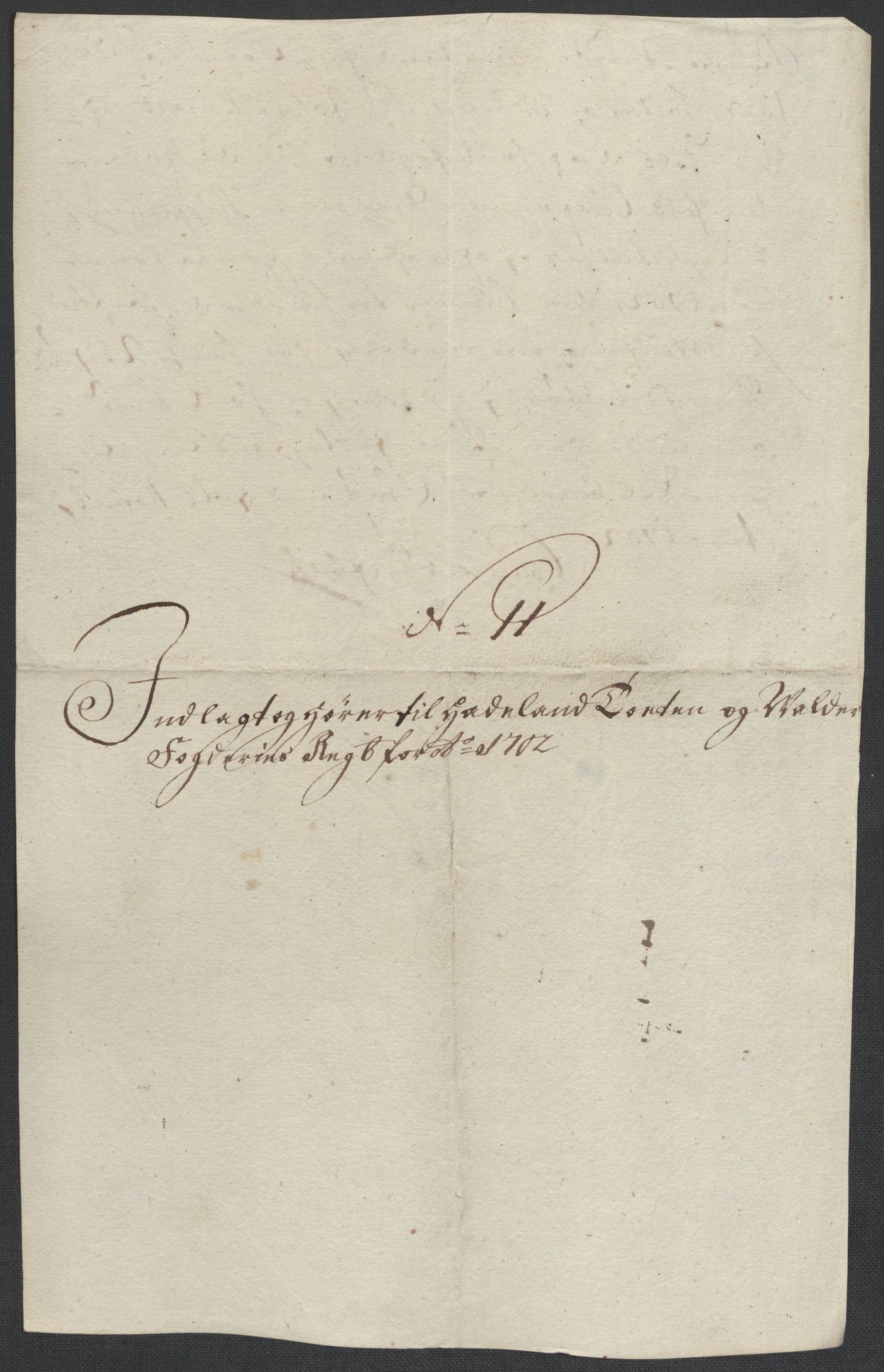 Rentekammeret inntil 1814, Reviderte regnskaper, Fogderegnskap, AV/RA-EA-4092/R18/L1300: Fogderegnskap Hadeland, Toten og Valdres, 1702, p. 329