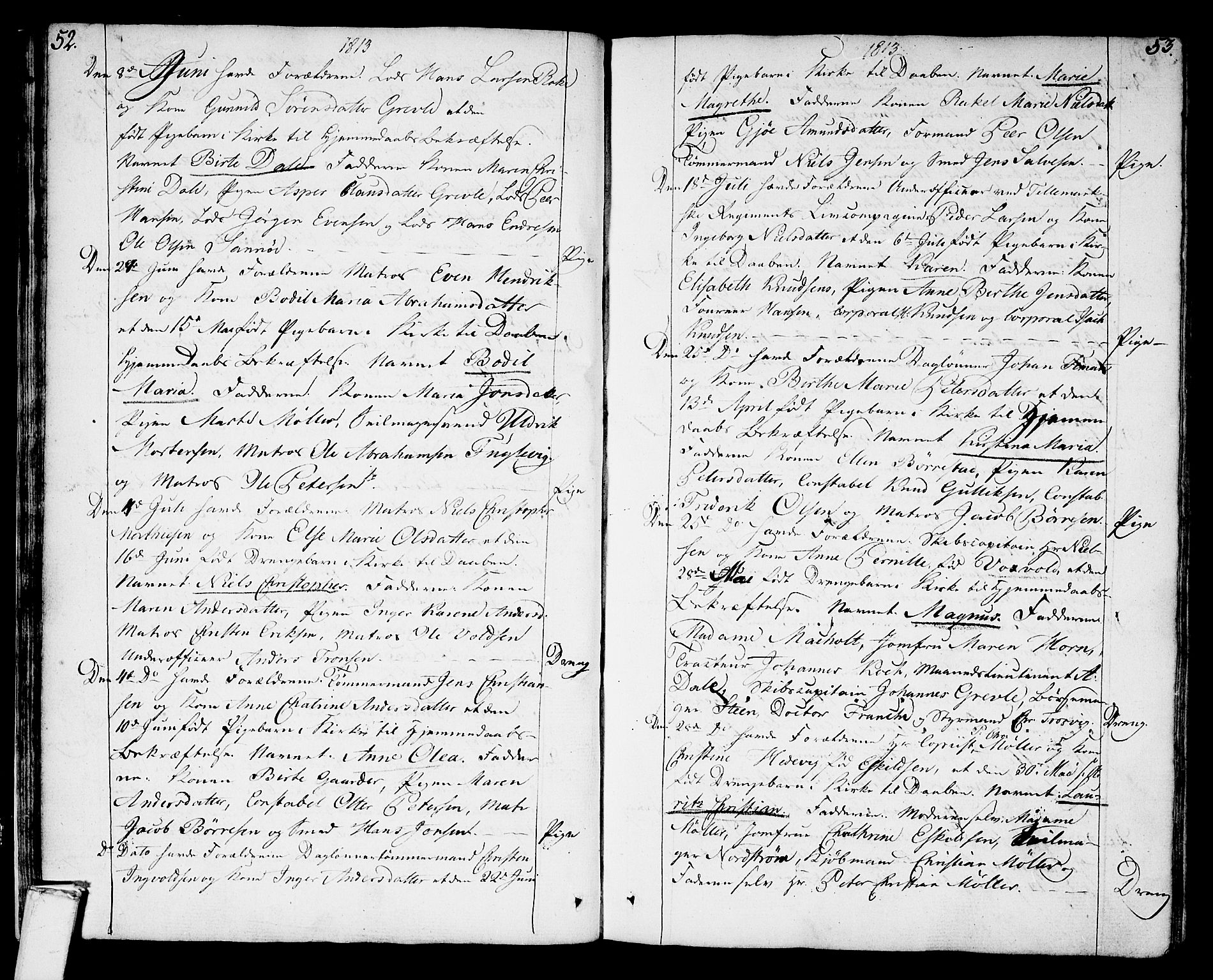 Stavern kirkebøker, AV/SAKO-A-318/F/Fa/L0004: Parish register (official) no. 4, 1809-1816, p. 52-53