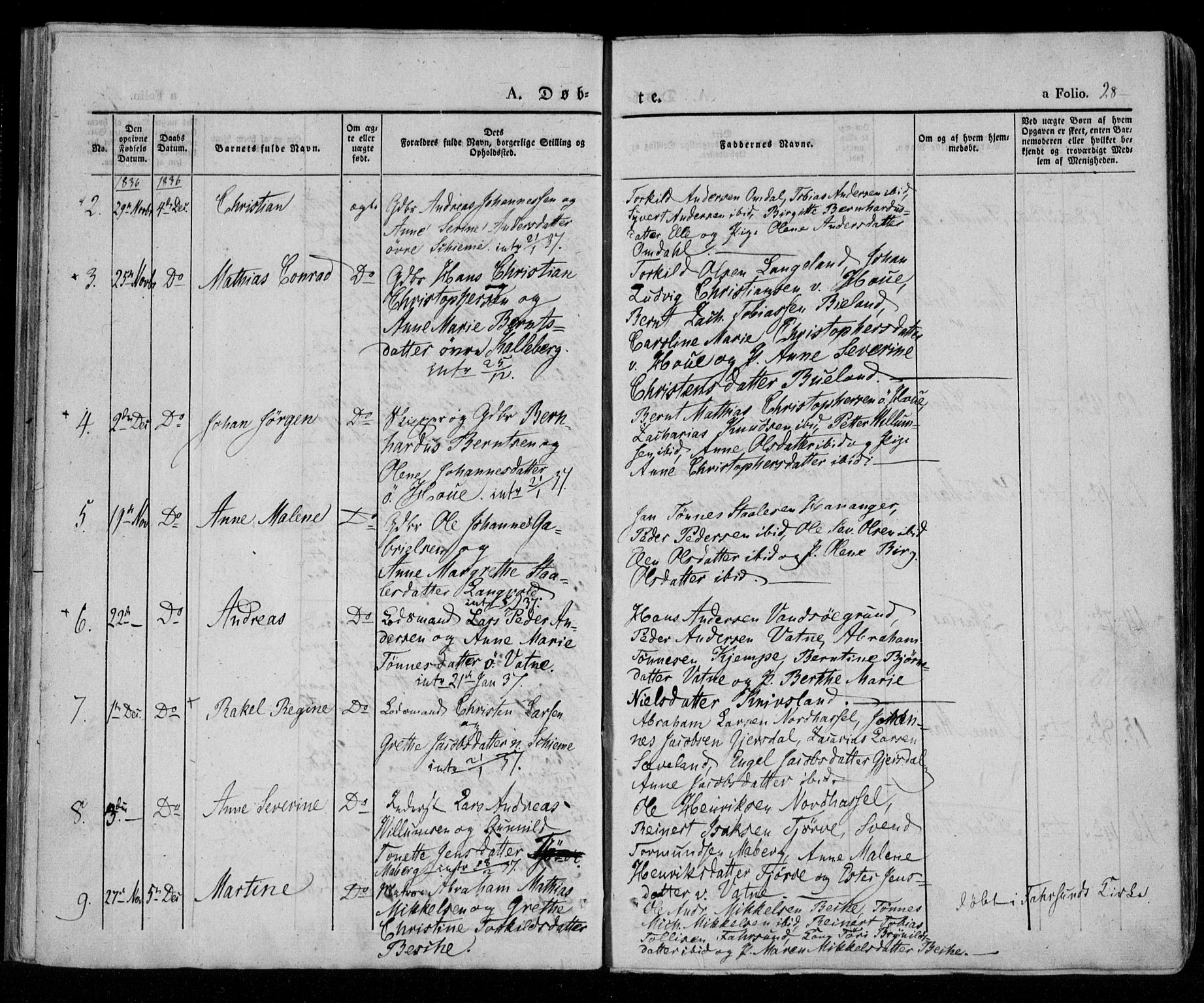 Lista sokneprestkontor, AV/SAK-1111-0027/F/Fa/L0009: Parish register (official) no. A 9, 1835-1846, p. 28