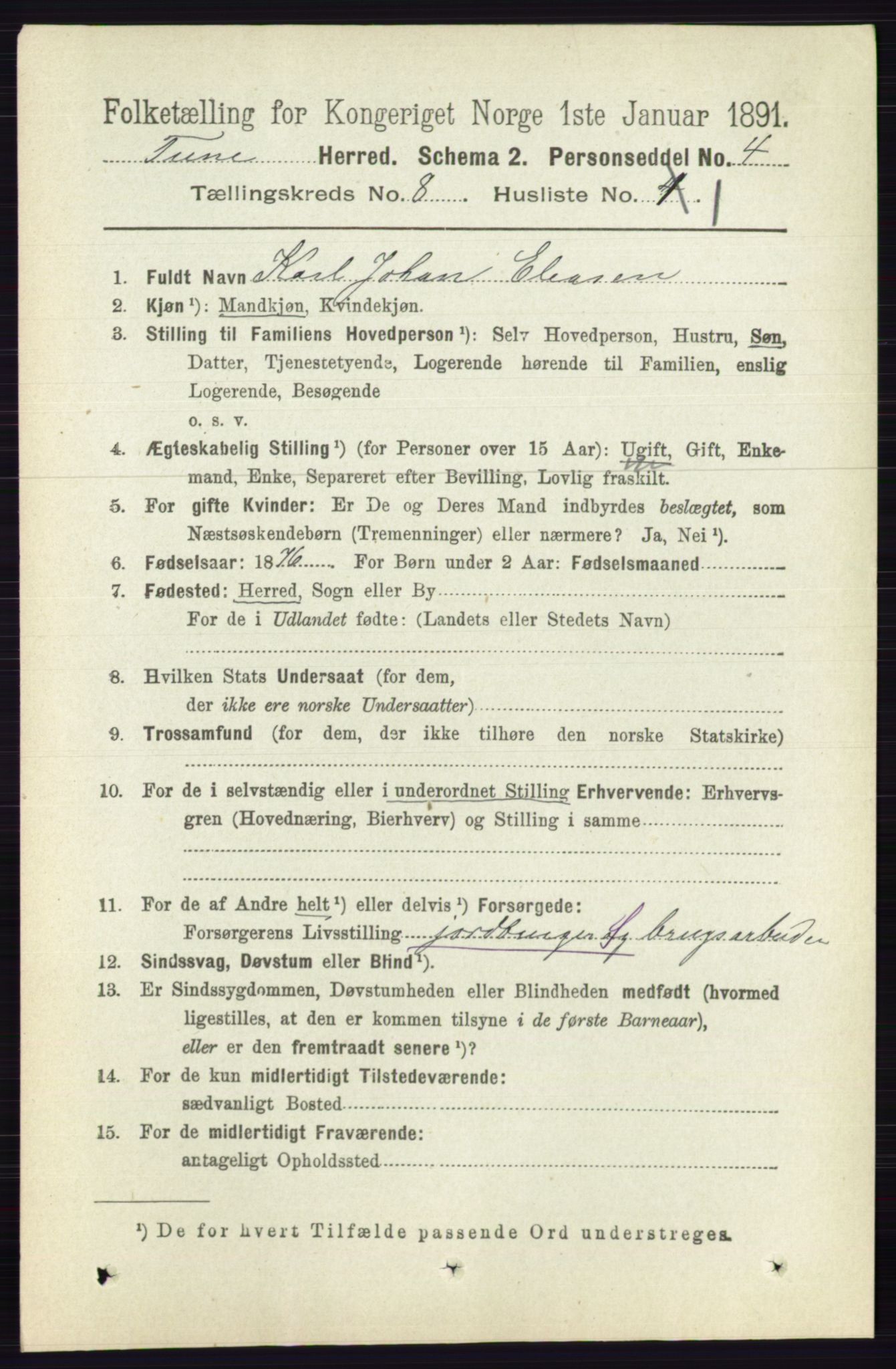 RA, 1891 census for 0130 Tune, 1891, p. 5779