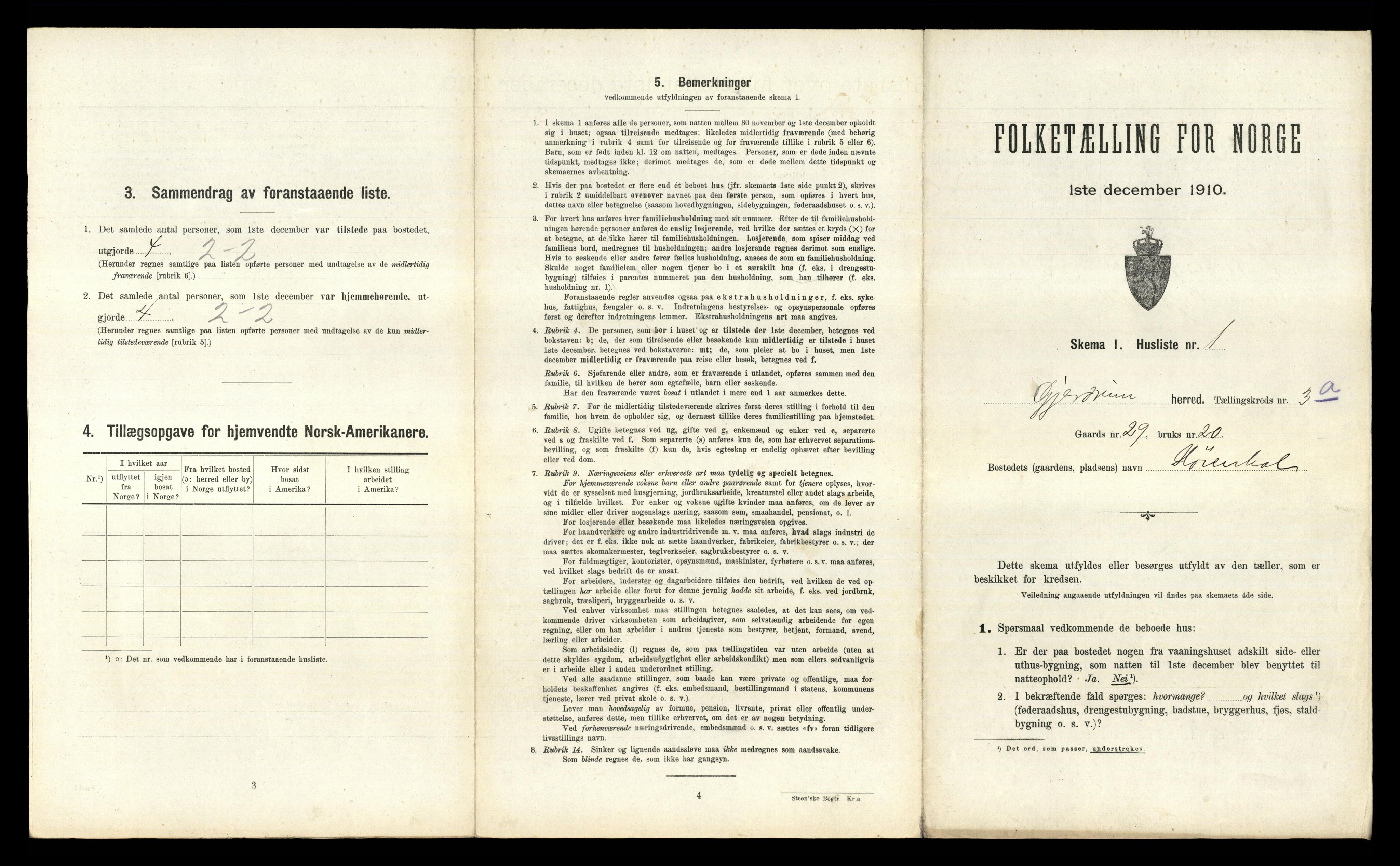 RA, 1910 census for Gjerdrum, 1910, p. 279