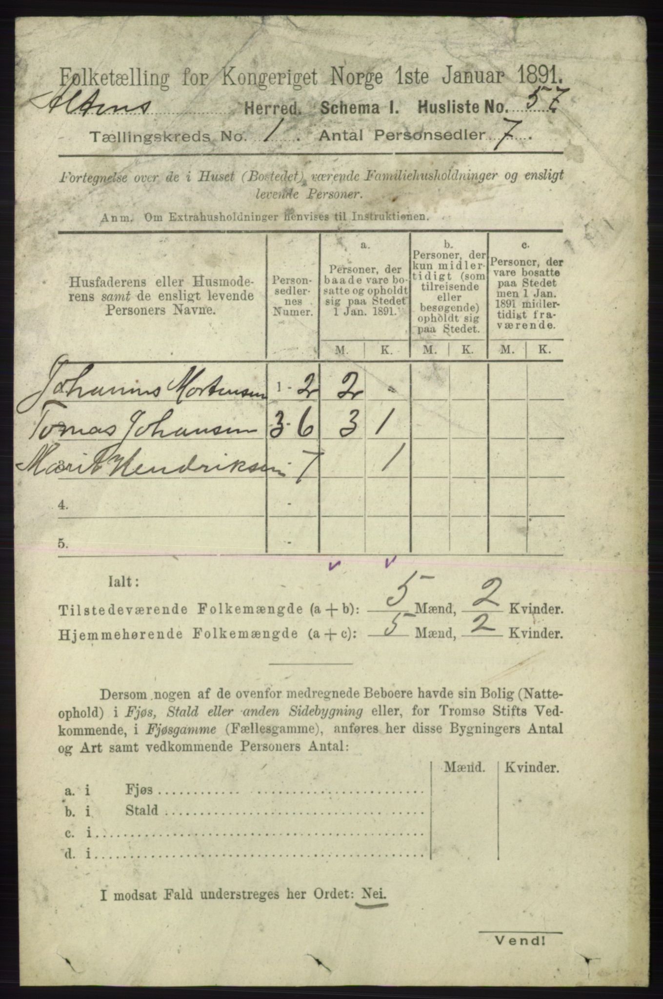 RA, 1891 census for 2012 Alta, 1891, p. 76