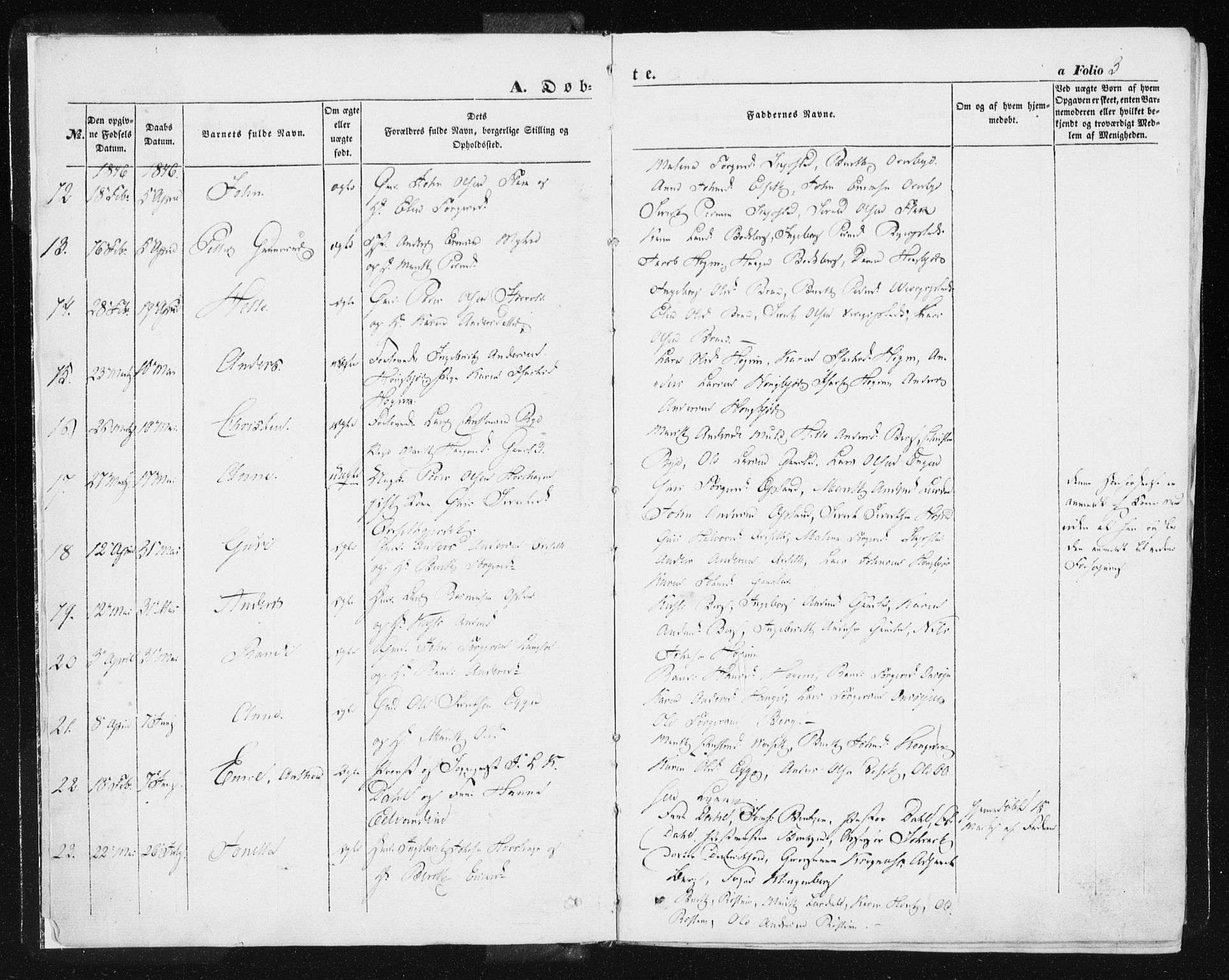 Ministerialprotokoller, klokkerbøker og fødselsregistre - Sør-Trøndelag, SAT/A-1456/612/L0376: Parish register (official) no. 612A08, 1846-1859, p. 3