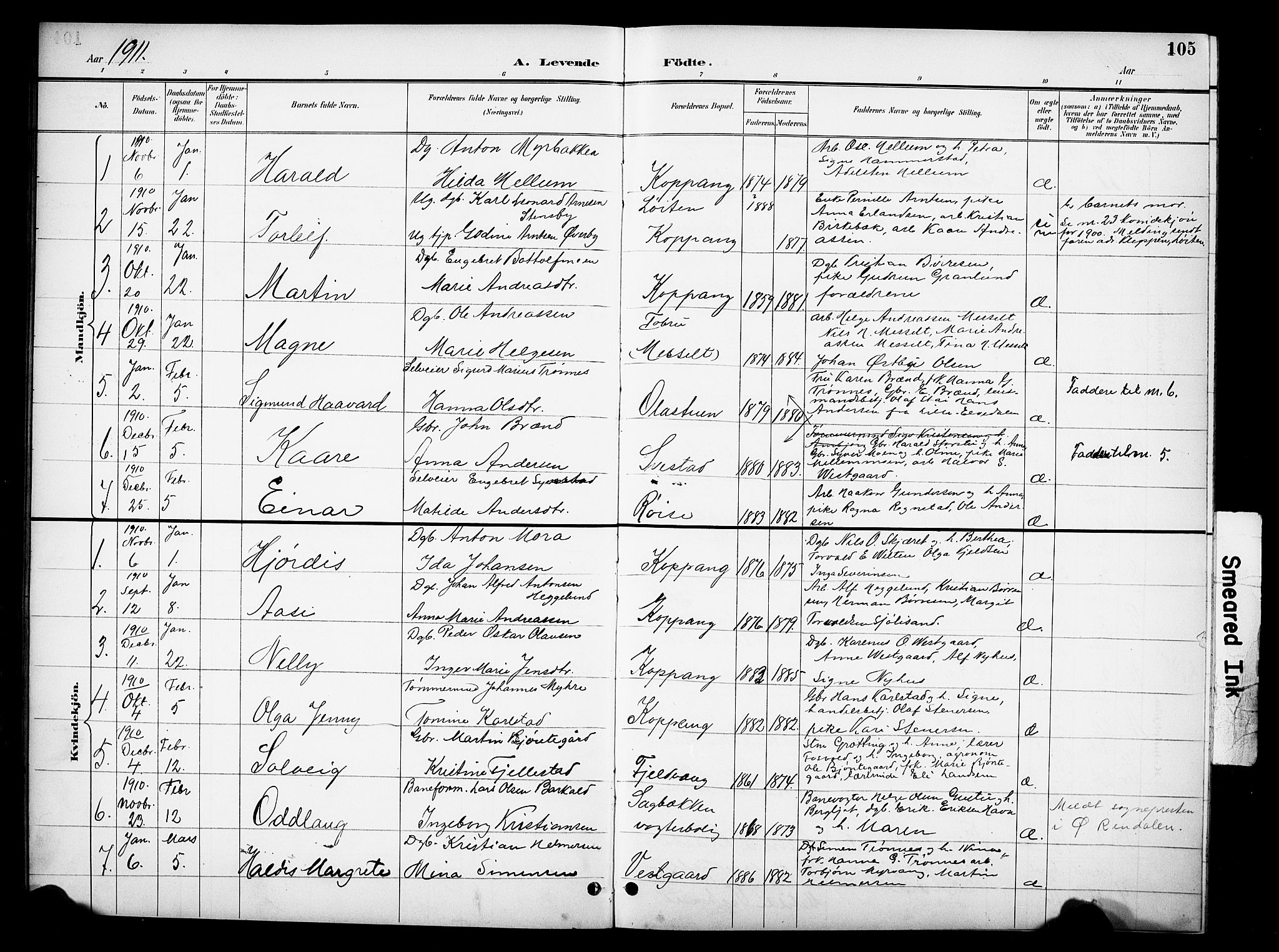 Stor-Elvdal prestekontor, SAH/PREST-052/H/Ha/Hab/L0003: Parish register (copy) no. 3, 1895-1917, p. 105