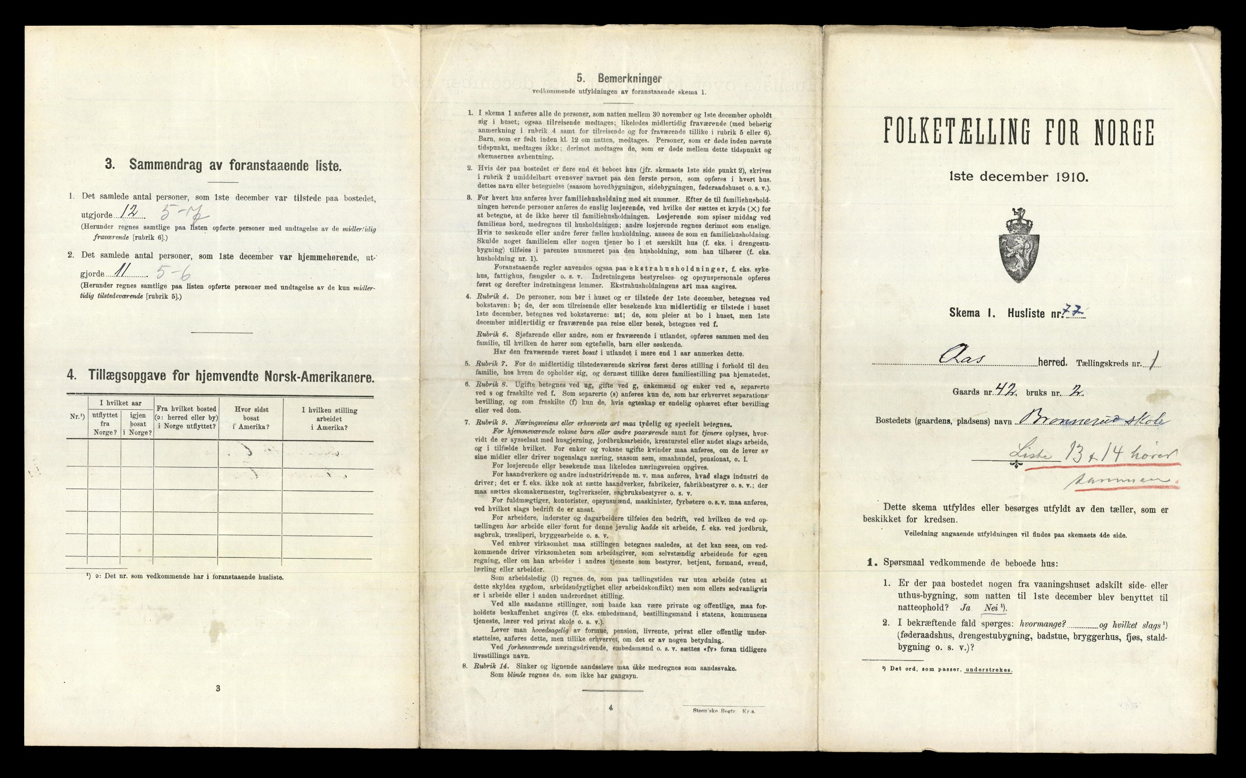 RA, 1910 census for Ås, 1910, p. 191