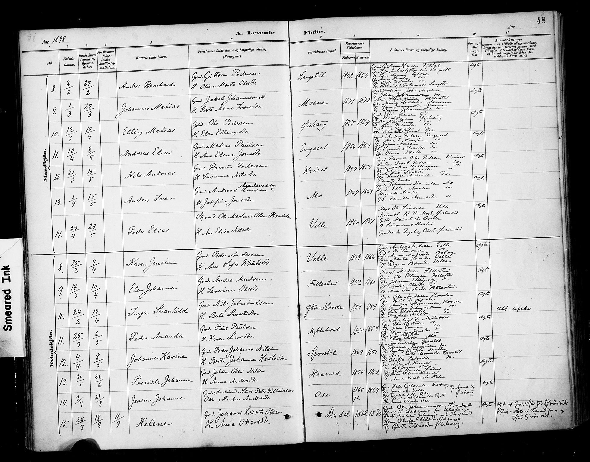Ministerialprotokoller, klokkerbøker og fødselsregistre - Møre og Romsdal, AV/SAT-A-1454/513/L0177: Parish register (official) no. 513A04, 1890-1906, p. 48