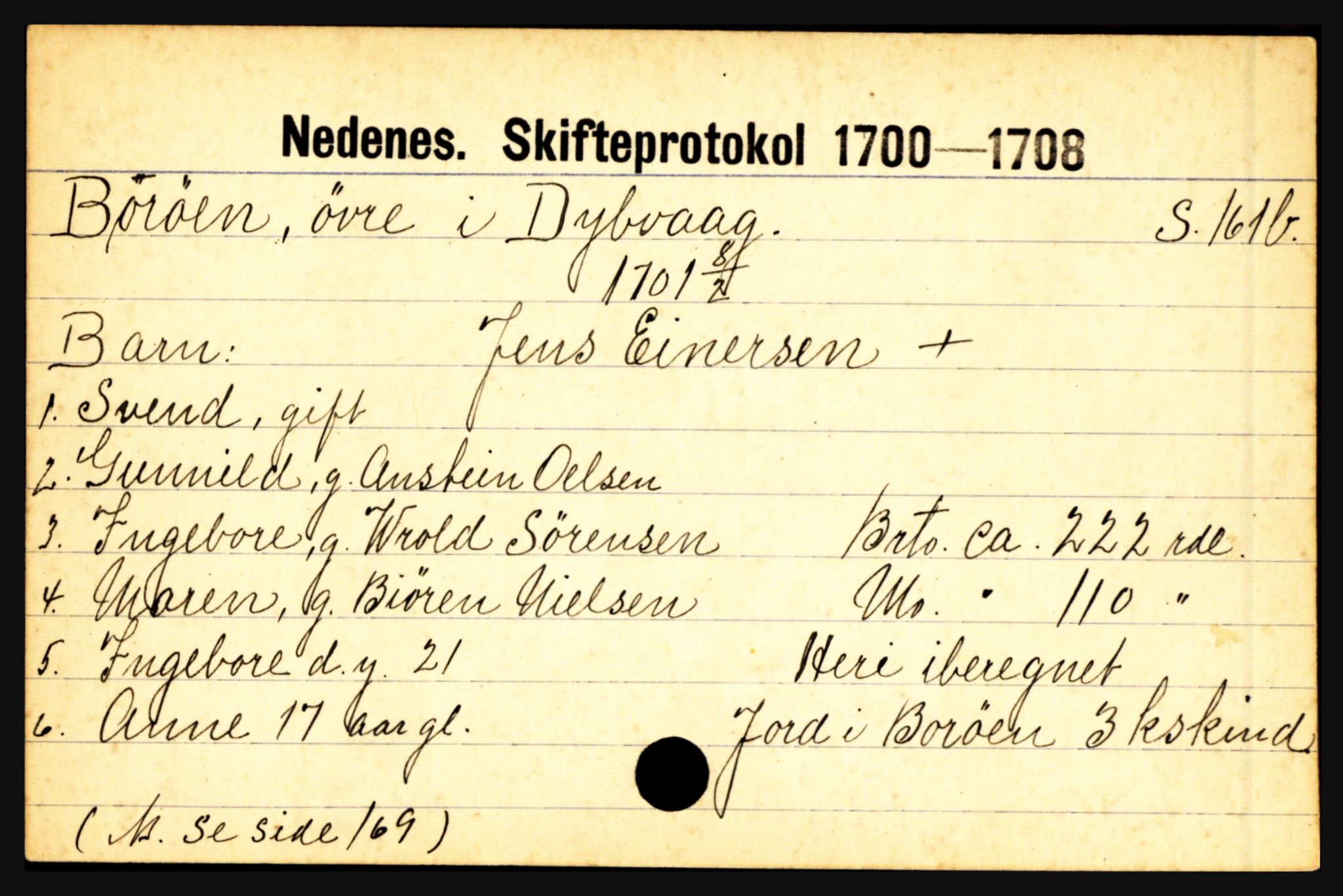 Nedenes sorenskriveri før 1824, AV/SAK-1221-0007/H, p. 3163