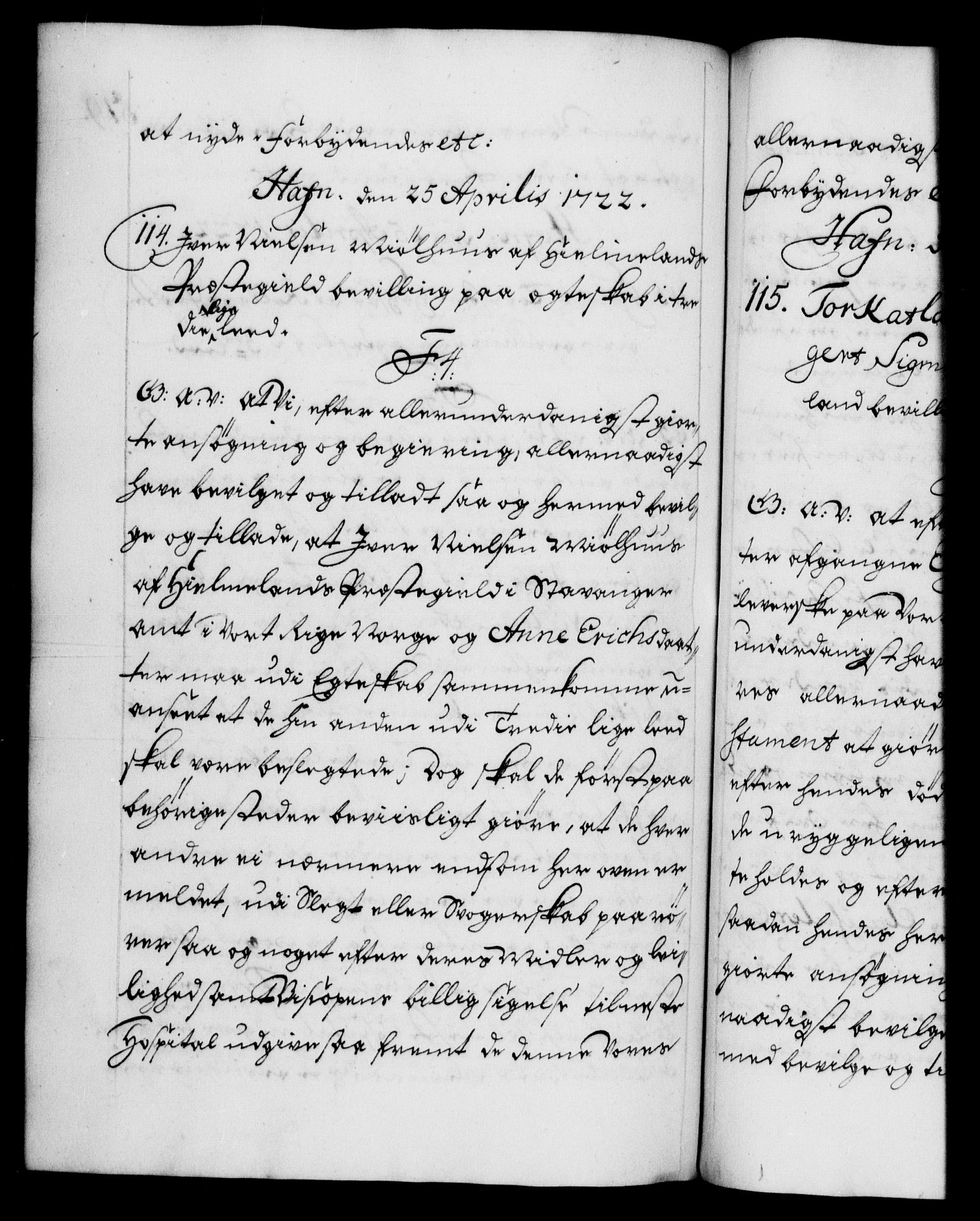 Danske Kanselli 1572-1799, AV/RA-EA-3023/F/Fc/Fca/Fcaa/L0023: Norske registre, 1720-1722, p. 519b