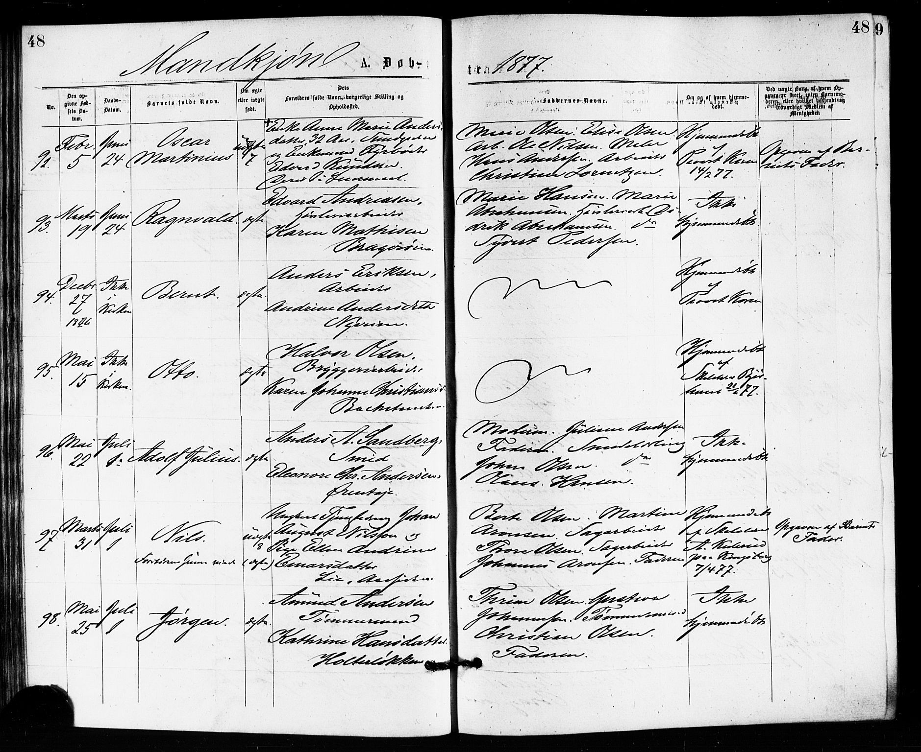 Bragernes kirkebøker, AV/SAKO-A-6/F/Fb/L0005: Parish register (official) no. II 5, 1875-1877, p. 48