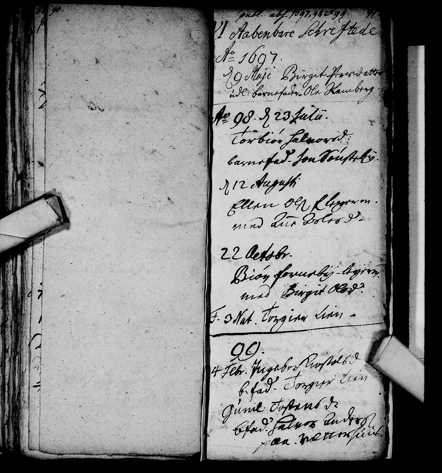 Nore kirkebøker, AV/SAKO-A-238/F/Fc/L0001: Parish register (official) no. III 1, 1696-1714, p. 90-91