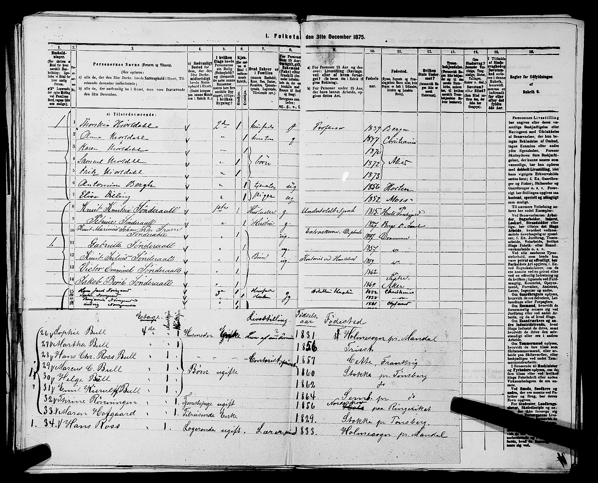 RA, 1875 census for 0218aP Vestre Aker, 1875, p. 2304