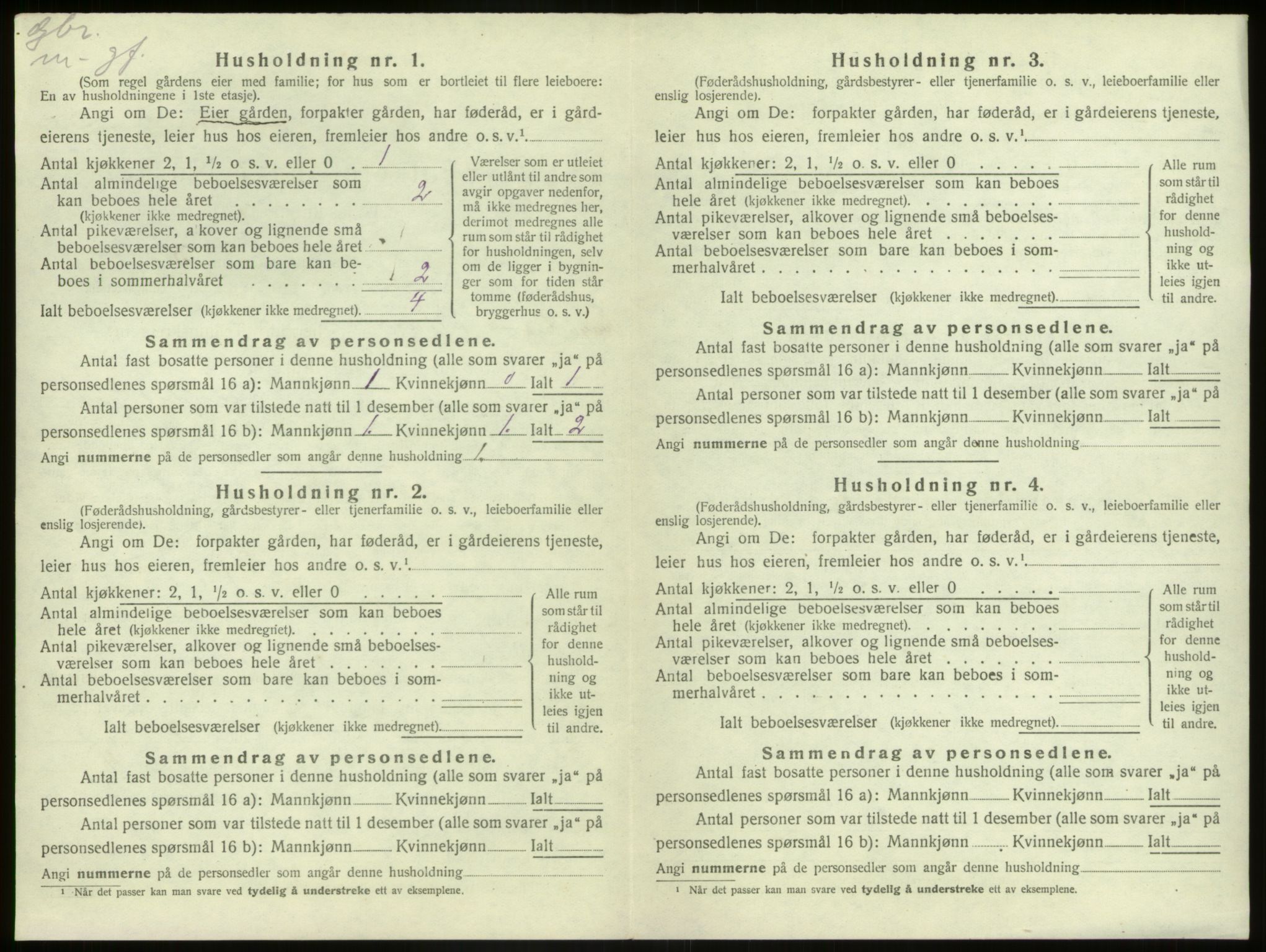 SAB, 1920 census for Kinn, 1920, p. 1411