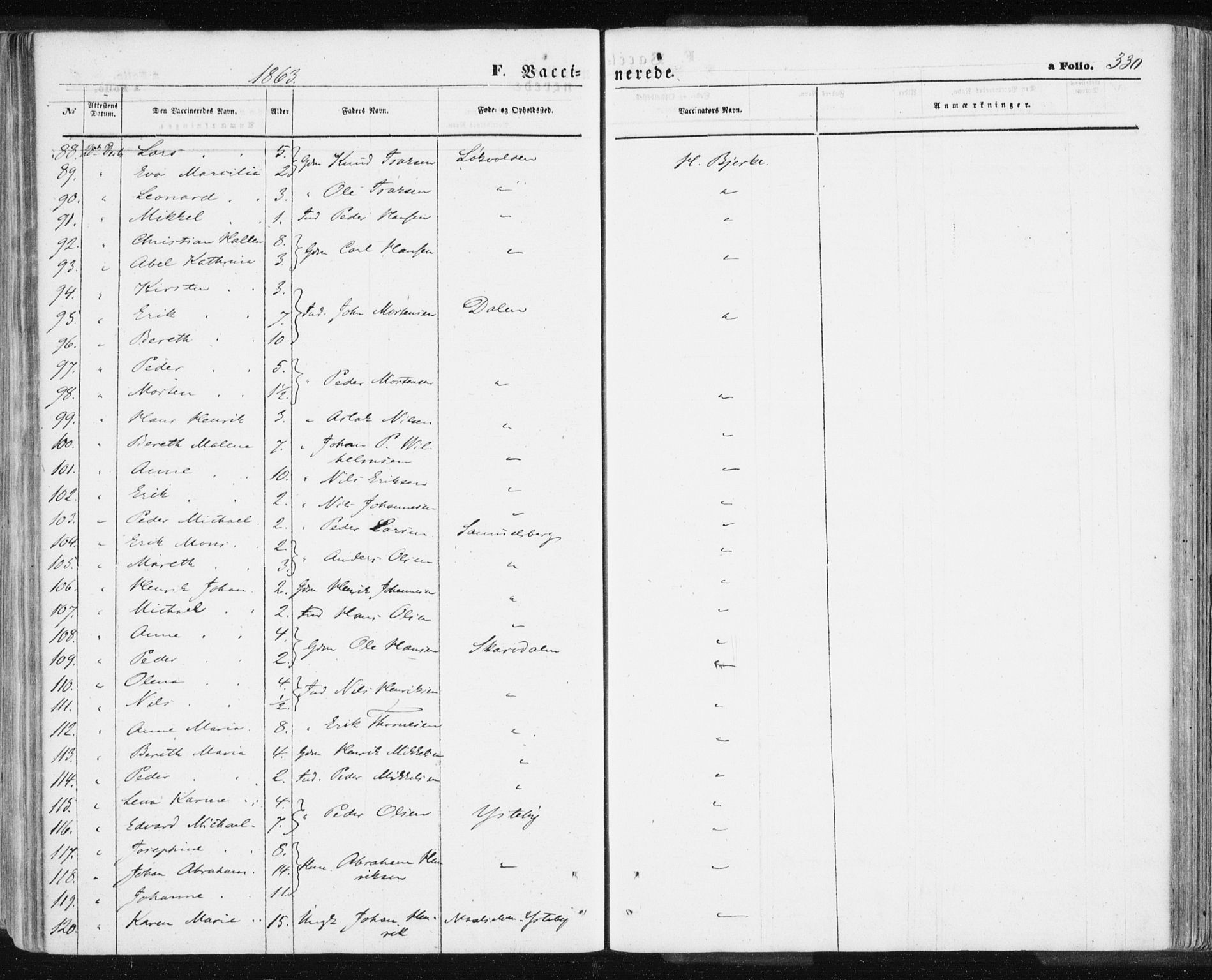 Lyngen sokneprestembete, AV/SATØ-S-1289/H/He/Hea/L0005kirke: Parish register (official) no. 5, 1859-1869, p. 330