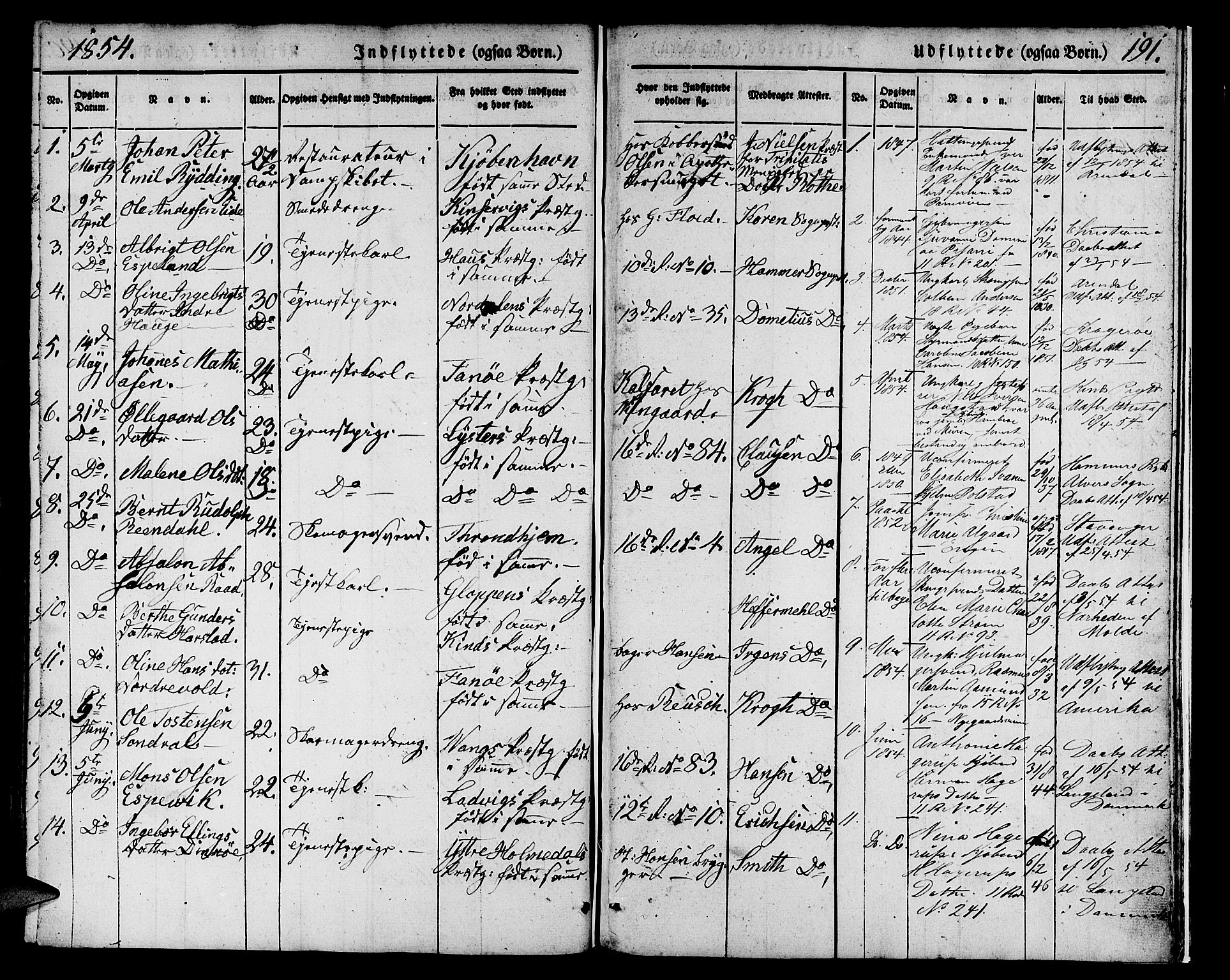 Domkirken sokneprestembete, SAB/A-74801/H/Hab/L0029: Parish register (copy) no. D 1, 1839-1857, p. 191