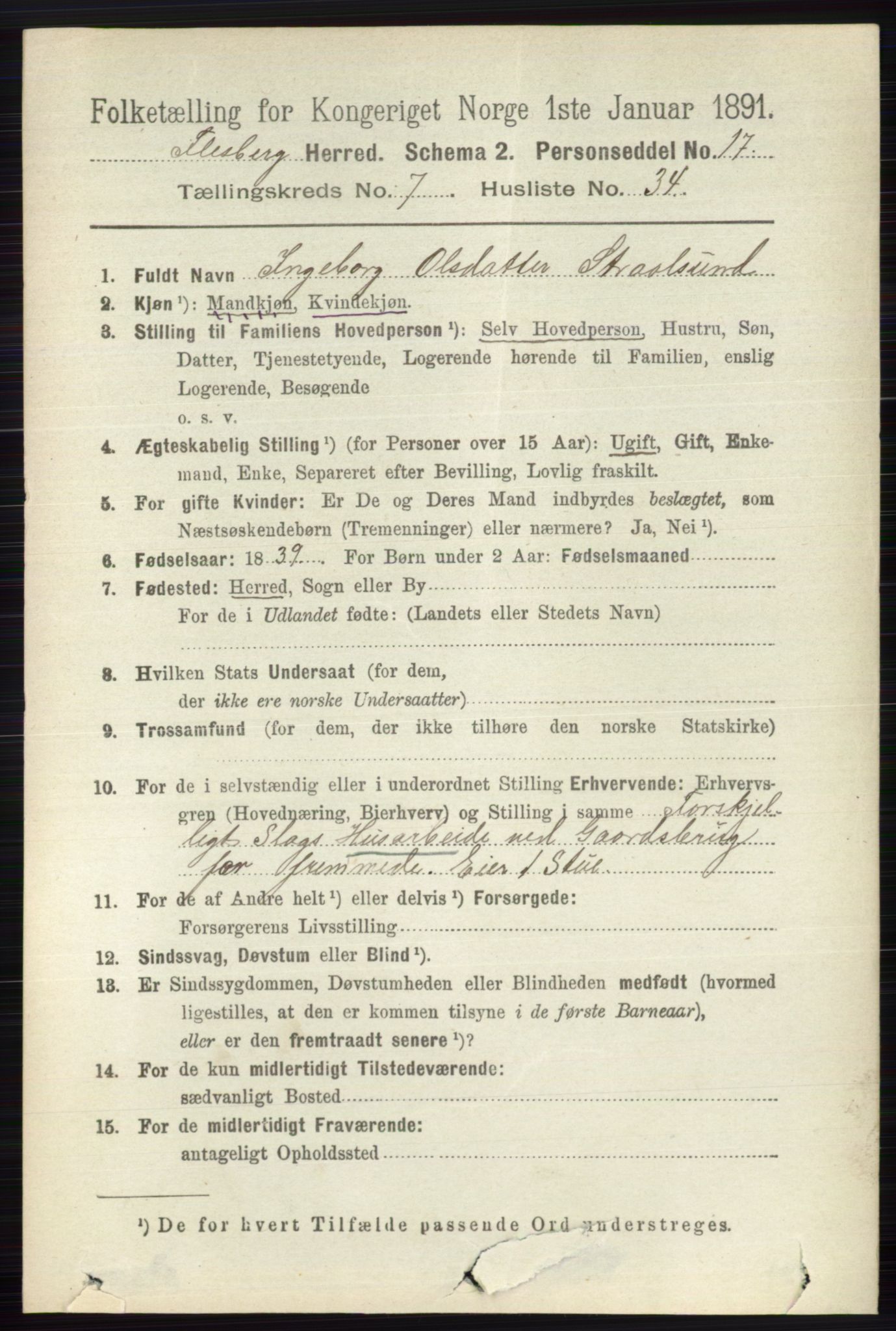 RA, 1891 census for 0631 Flesberg, 1891, p. 1333