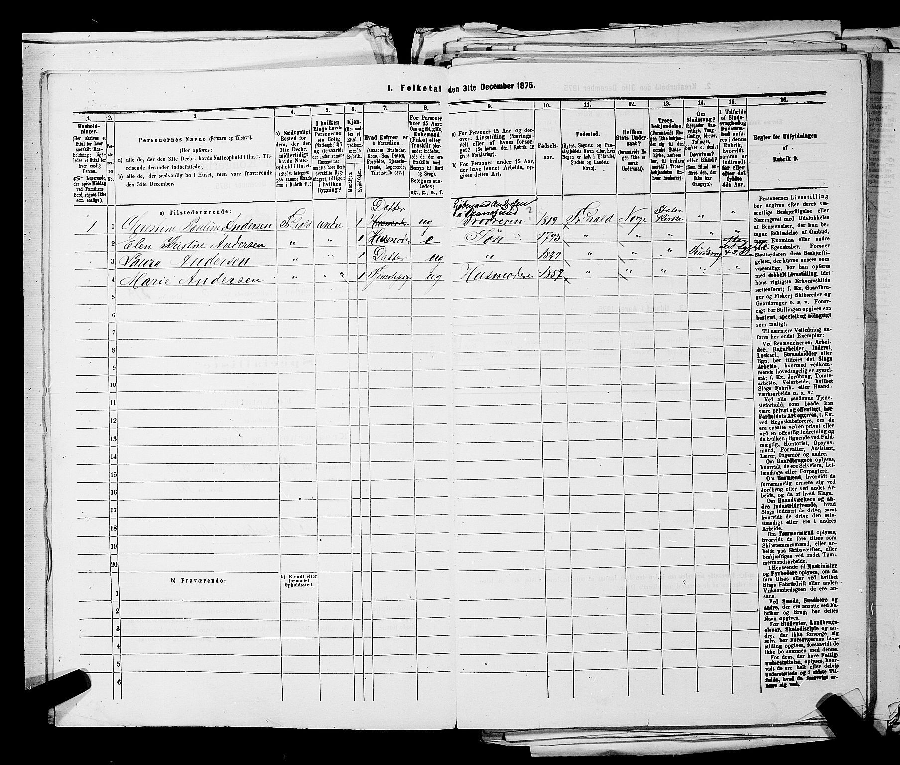 RA, 1875 census for 0101P Fredrikshald, 1875, p. 1278