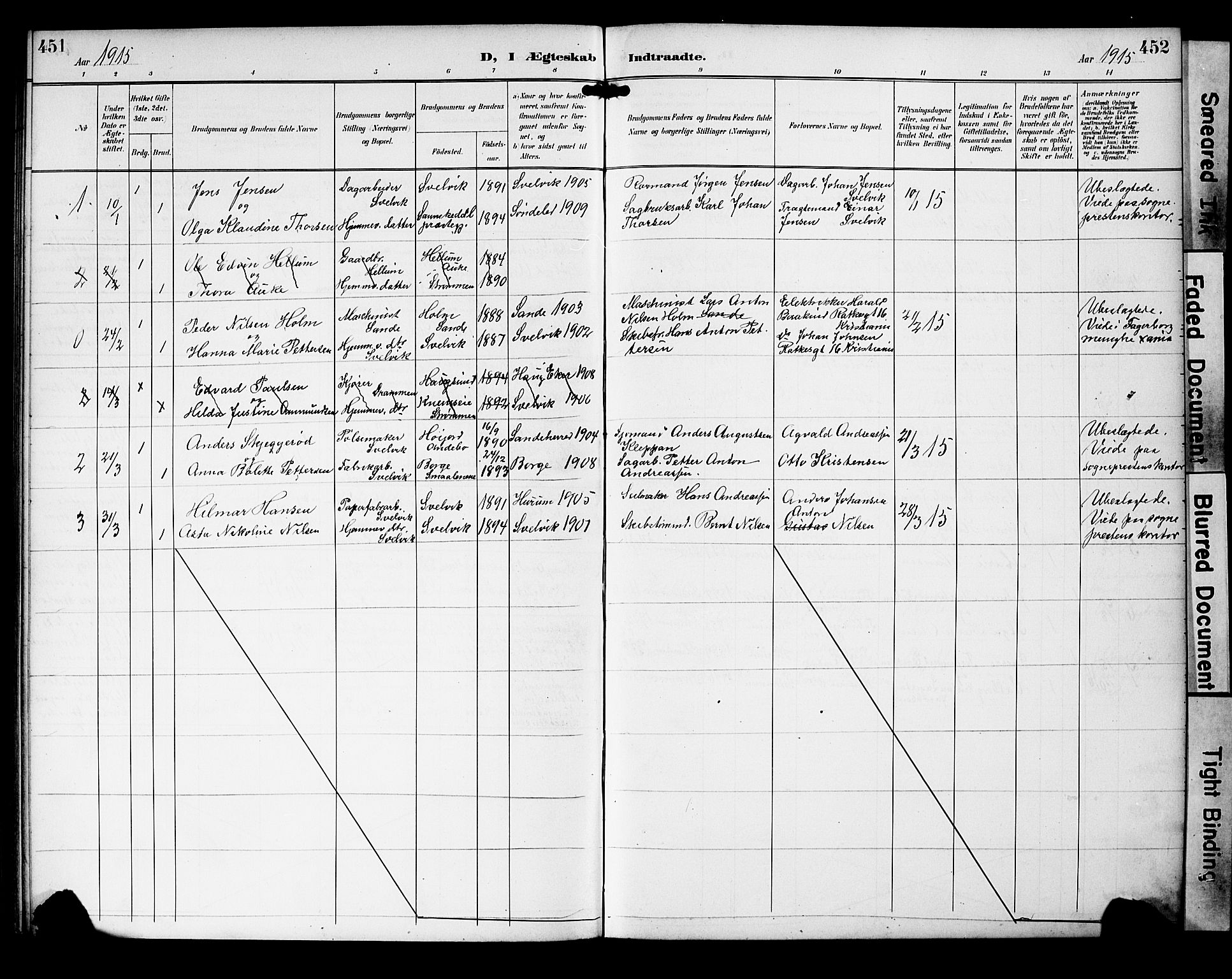 Strømm kirkebøker, AV/SAKO-A-322/G/Gb/L0002: Parish register (copy) no. II 2, 1897-1928, p. 451-452