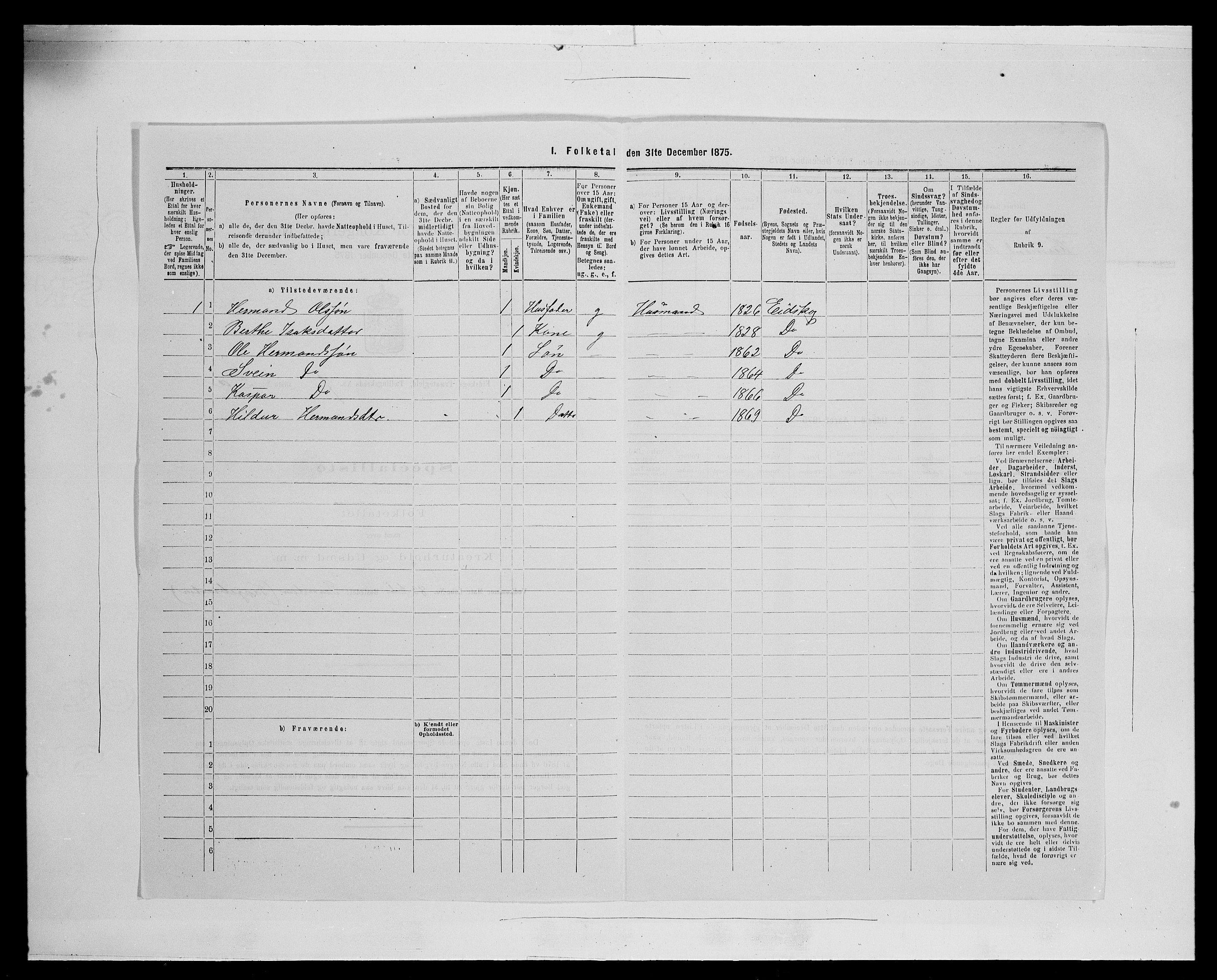 SAH, 1875 census for 0420P Eidskog, 1875, p. 1237