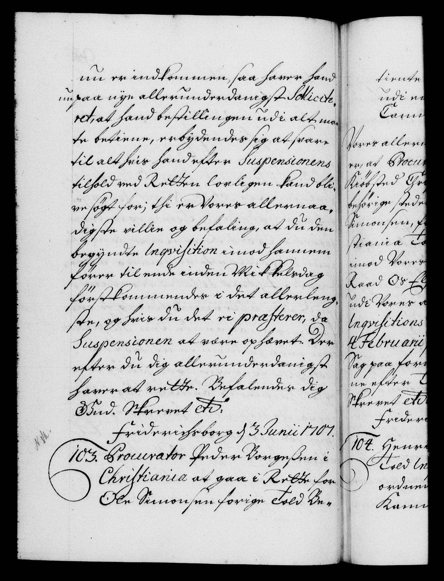 Danske Kanselli 1572-1799, RA/EA-3023/F/Fc/Fca/Fcab/L0018: Norske tegnelser, 1707-1709, p. 94b