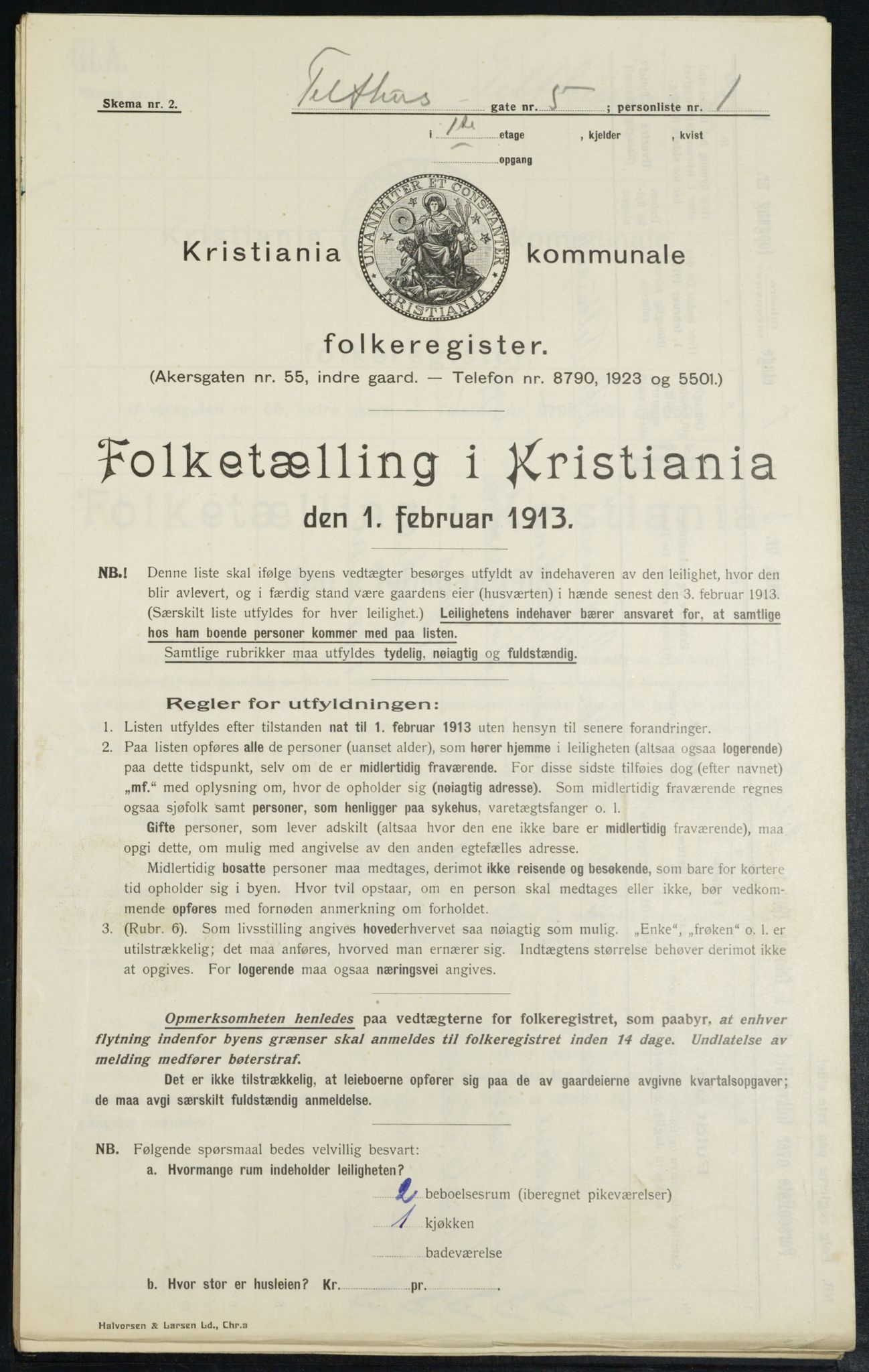 OBA, Municipal Census 1913 for Kristiania, 1913, p. 107602