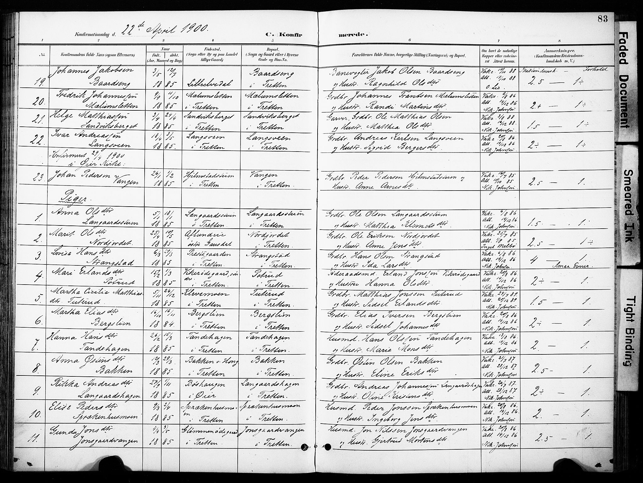 Øyer prestekontor, SAH/PREST-084/H/Ha/Haa/L0011: Parish register (official) no. 11, 1894-1905, p. 83