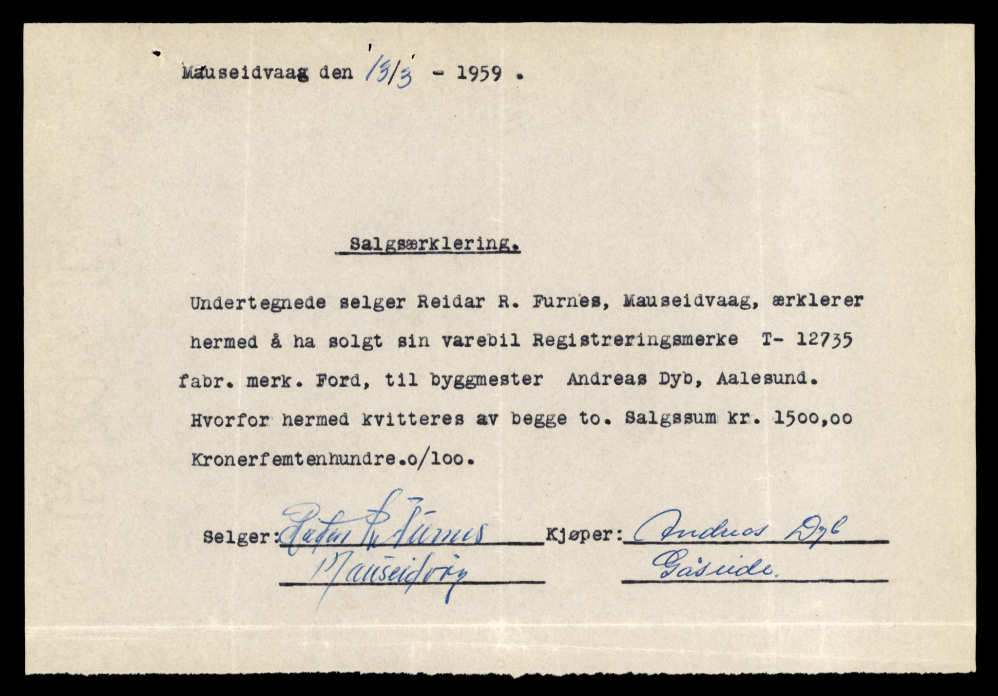 Møre og Romsdal vegkontor - Ålesund trafikkstasjon, AV/SAT-A-4099/F/Fe/L0035: Registreringskort for kjøretøy T 12653 - T 12829, 1927-1998, p. 1564