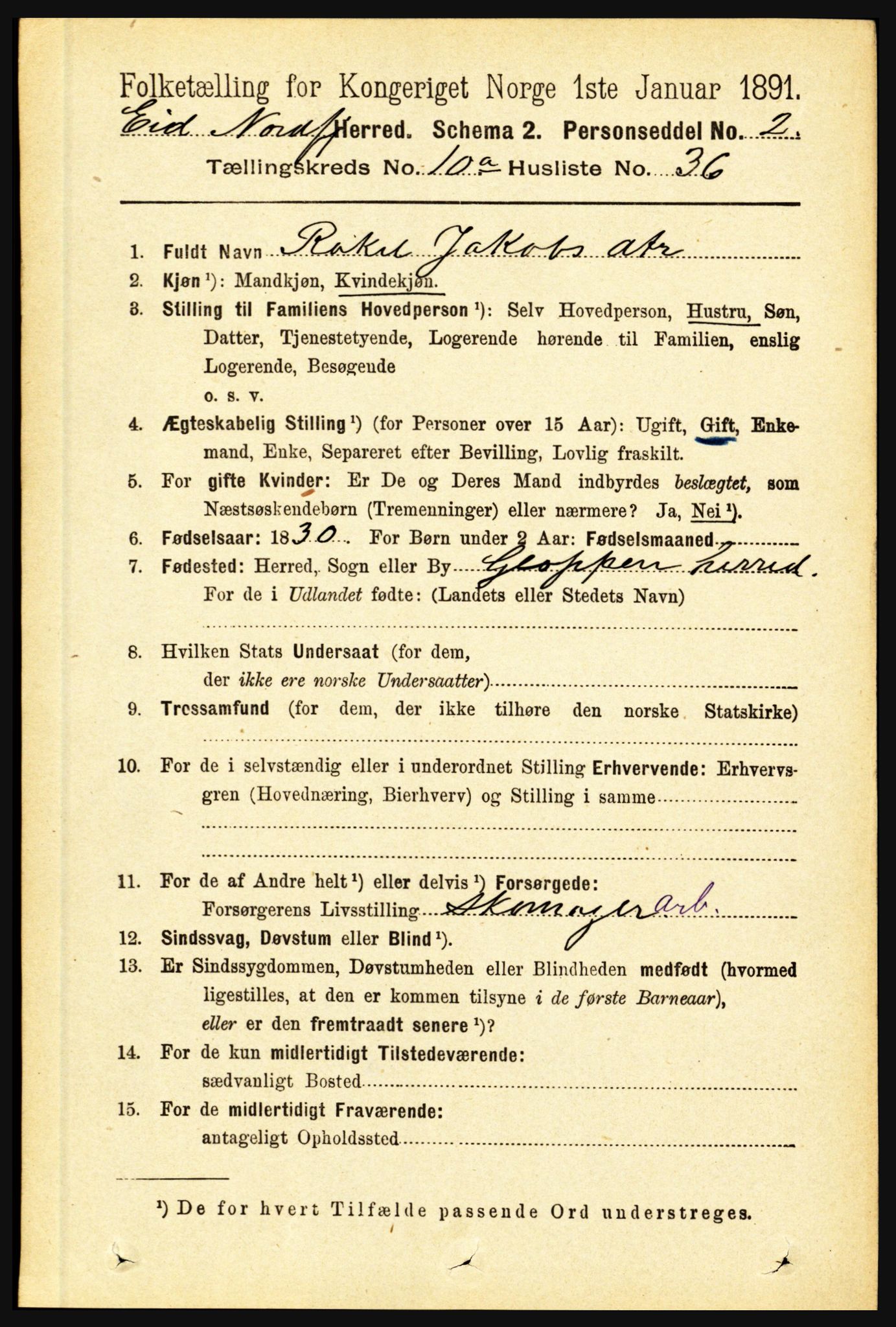 RA, 1891 census for 1443 Eid, 1891, p. 3016