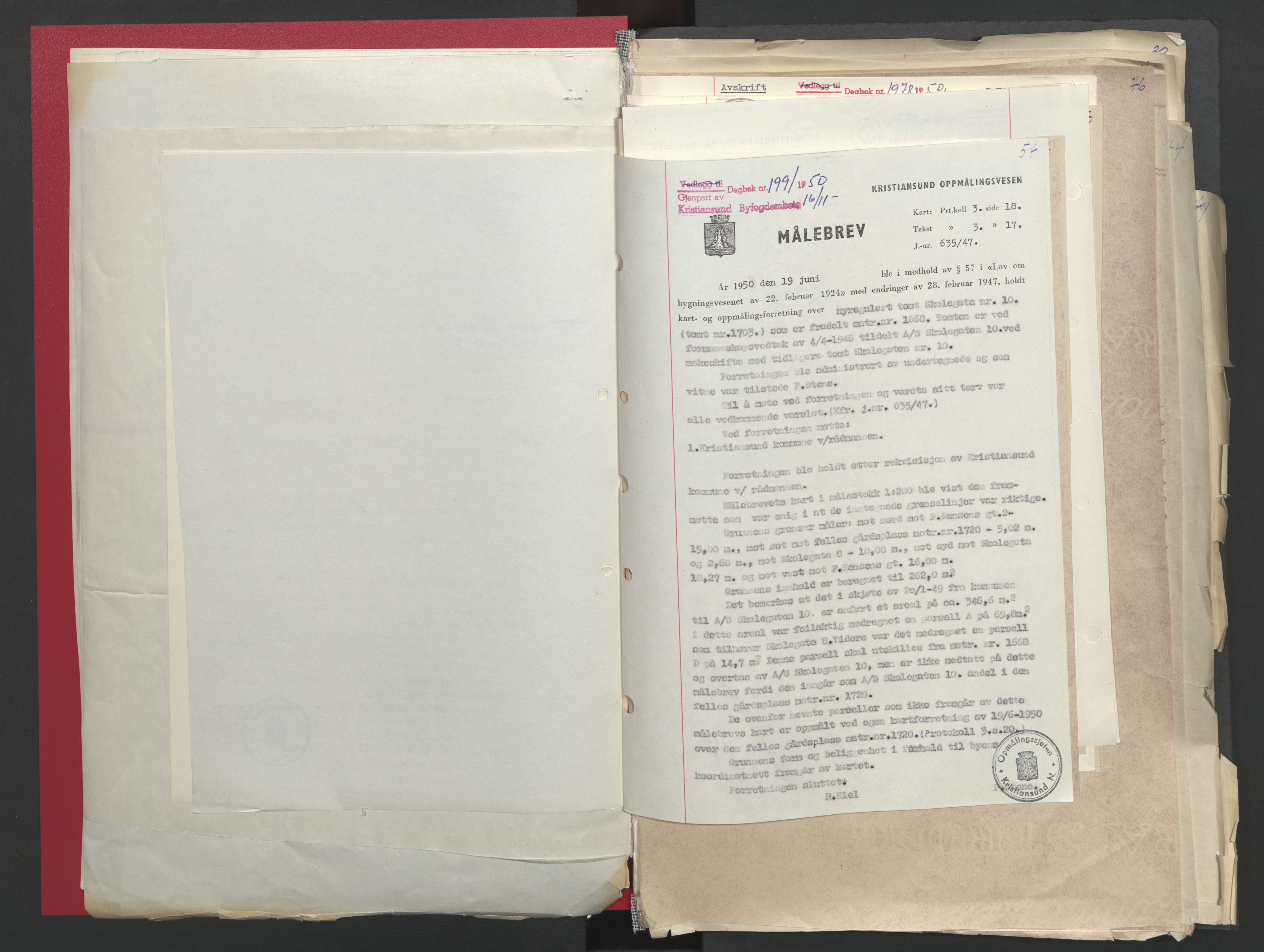 Kristiansund byfogd, AV/SAT-A-4587/A/27: Mortgage book no. 48, 1950-1950, Diary no: : 1991/1950