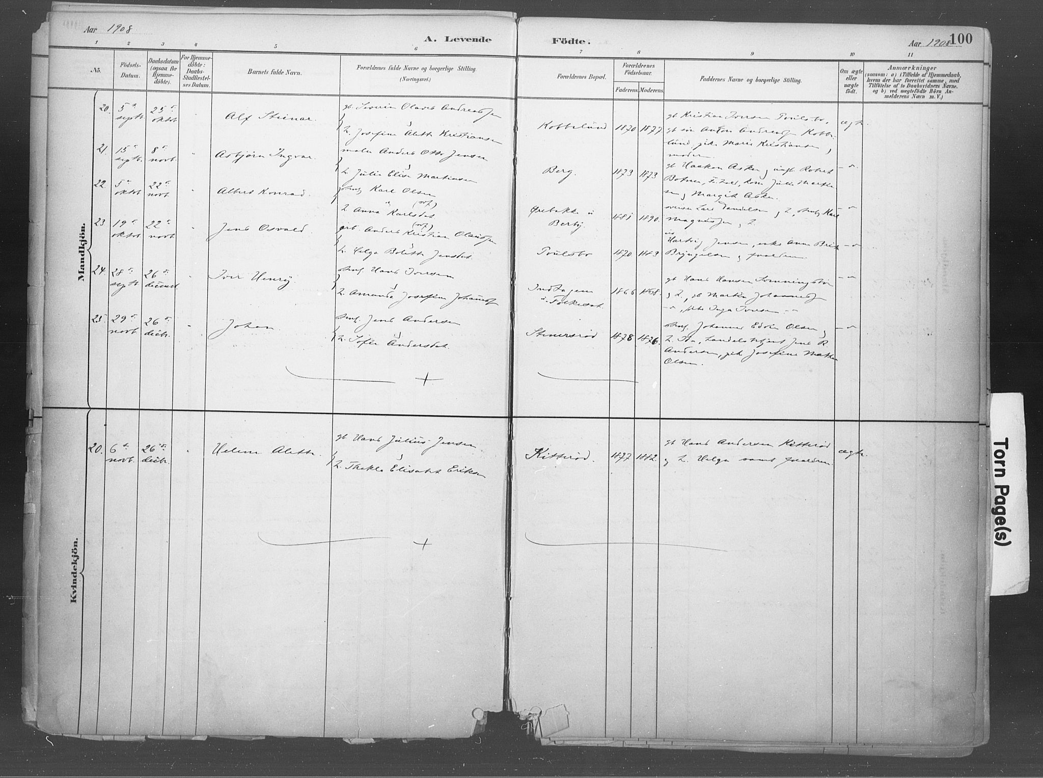 Idd prestekontor Kirkebøker, SAO/A-10911/F/Fb/L0002: Parish register (official) no. II 2, 1882-1923, p. 100