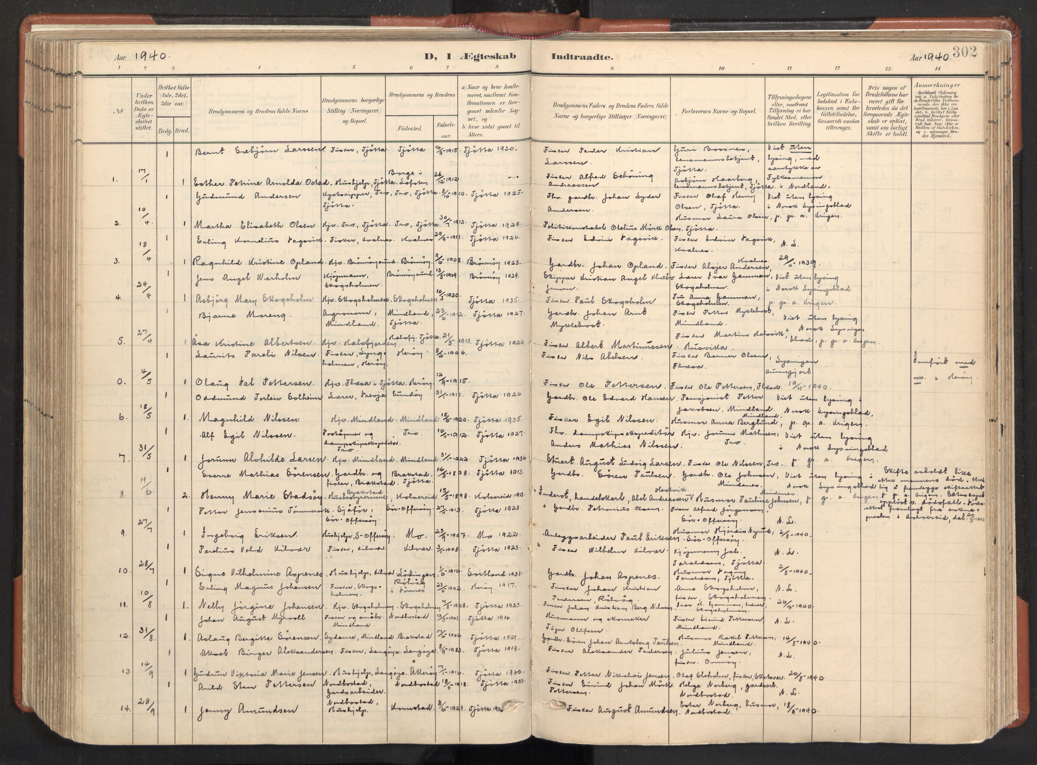 Ministerialprotokoller, klokkerbøker og fødselsregistre - Nordland, SAT/A-1459/817/L0265: Parish register (official) no. 817A05, 1908-1944, p. 302