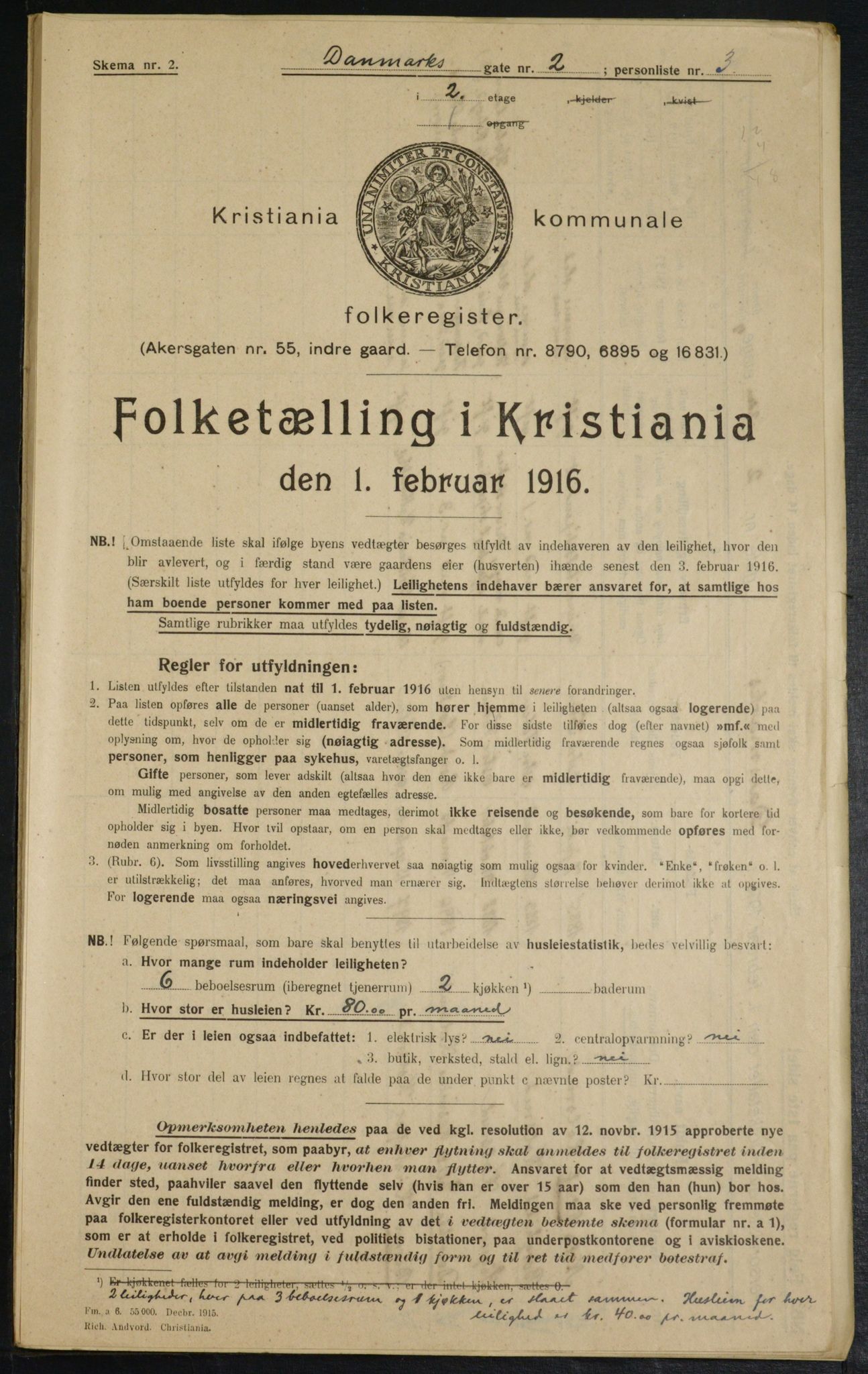 OBA, Municipal Census 1916 for Kristiania, 1916, p. 14629