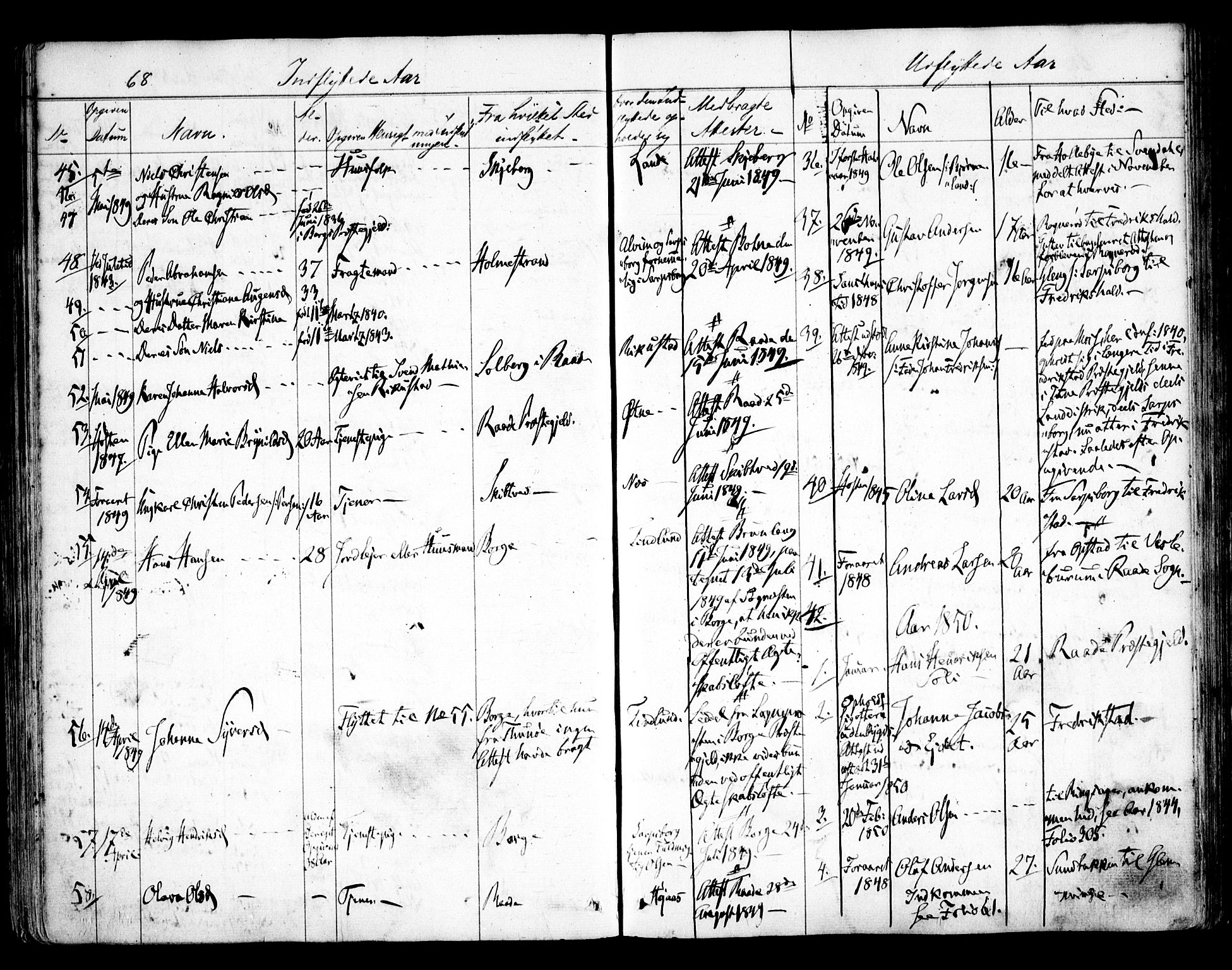 Tune prestekontor Kirkebøker, SAO/A-2007/F/Fa/L0010b: Parish register (official) no. 10B, 1847-1852, p. 68