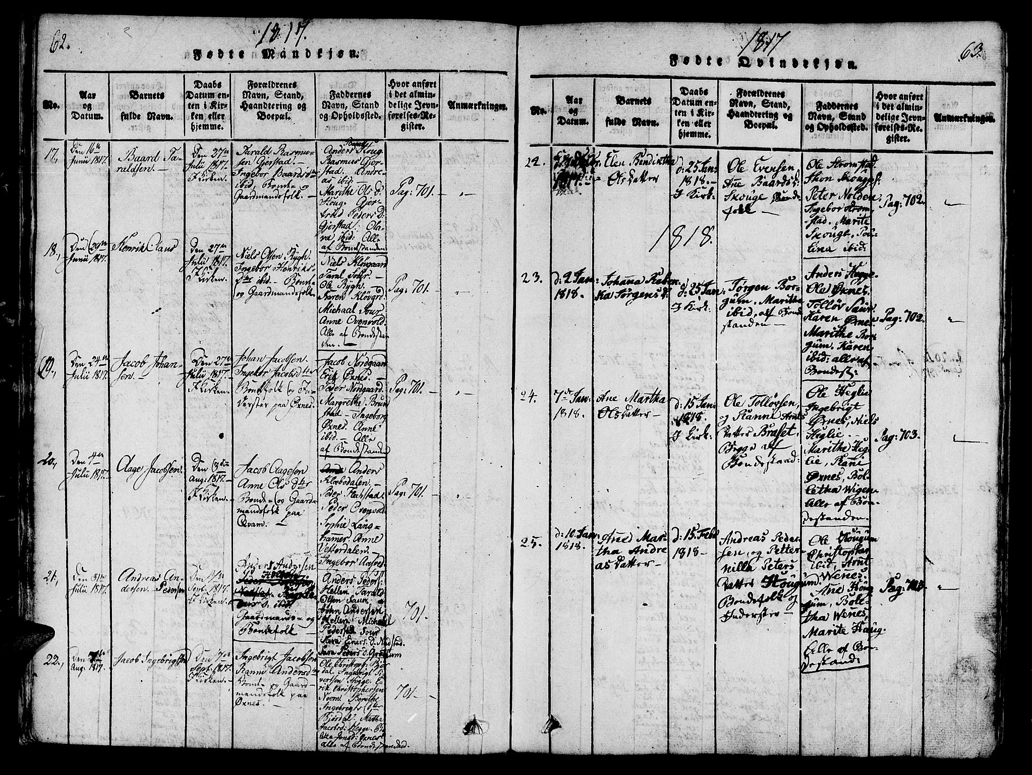 Ministerialprotokoller, klokkerbøker og fødselsregistre - Nord-Trøndelag, SAT/A-1458/746/L0441: Parish register (official) no. 746A03 /2, 1816-1827, p. 62-63
