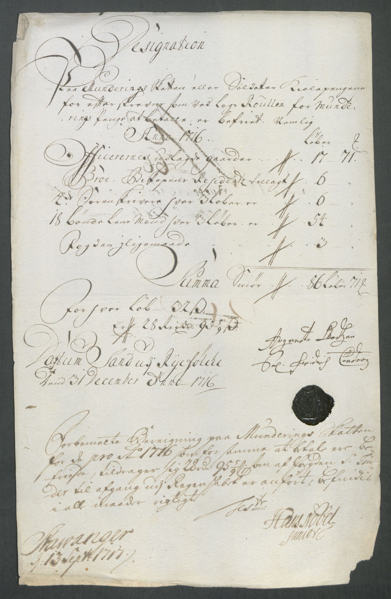 Rentekammeret inntil 1814, Reviderte regnskaper, Fogderegnskap, RA/EA-4092/R47/L2869: Fogderegnskap Ryfylke, 1716, p. 330