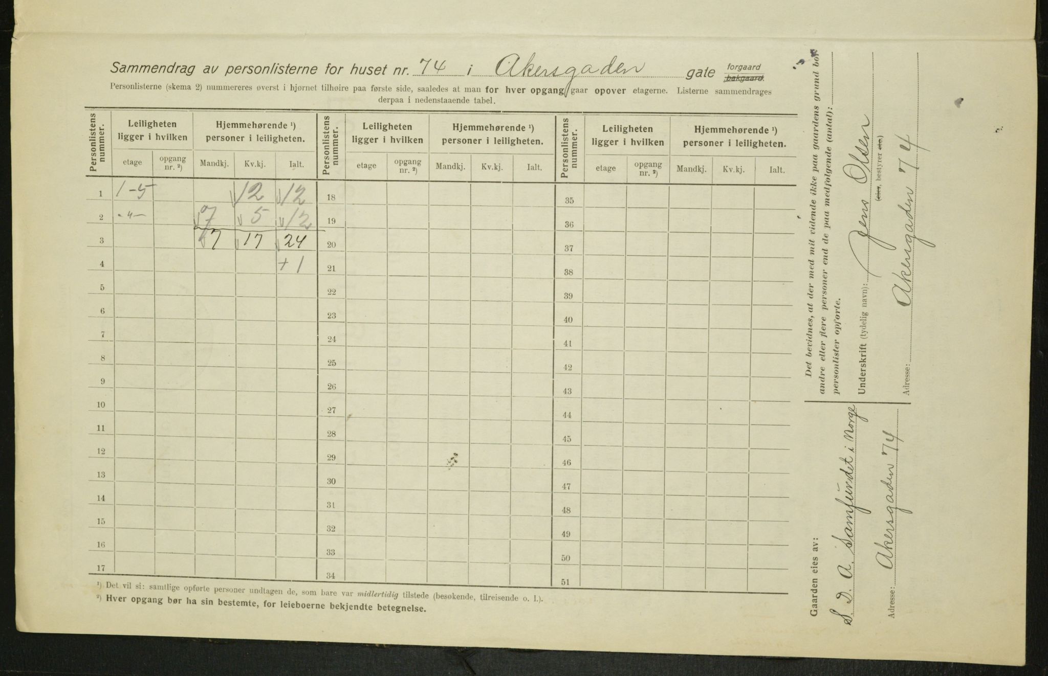 OBA, Municipal Census 1916 for Kristiania, 1916, p. 748