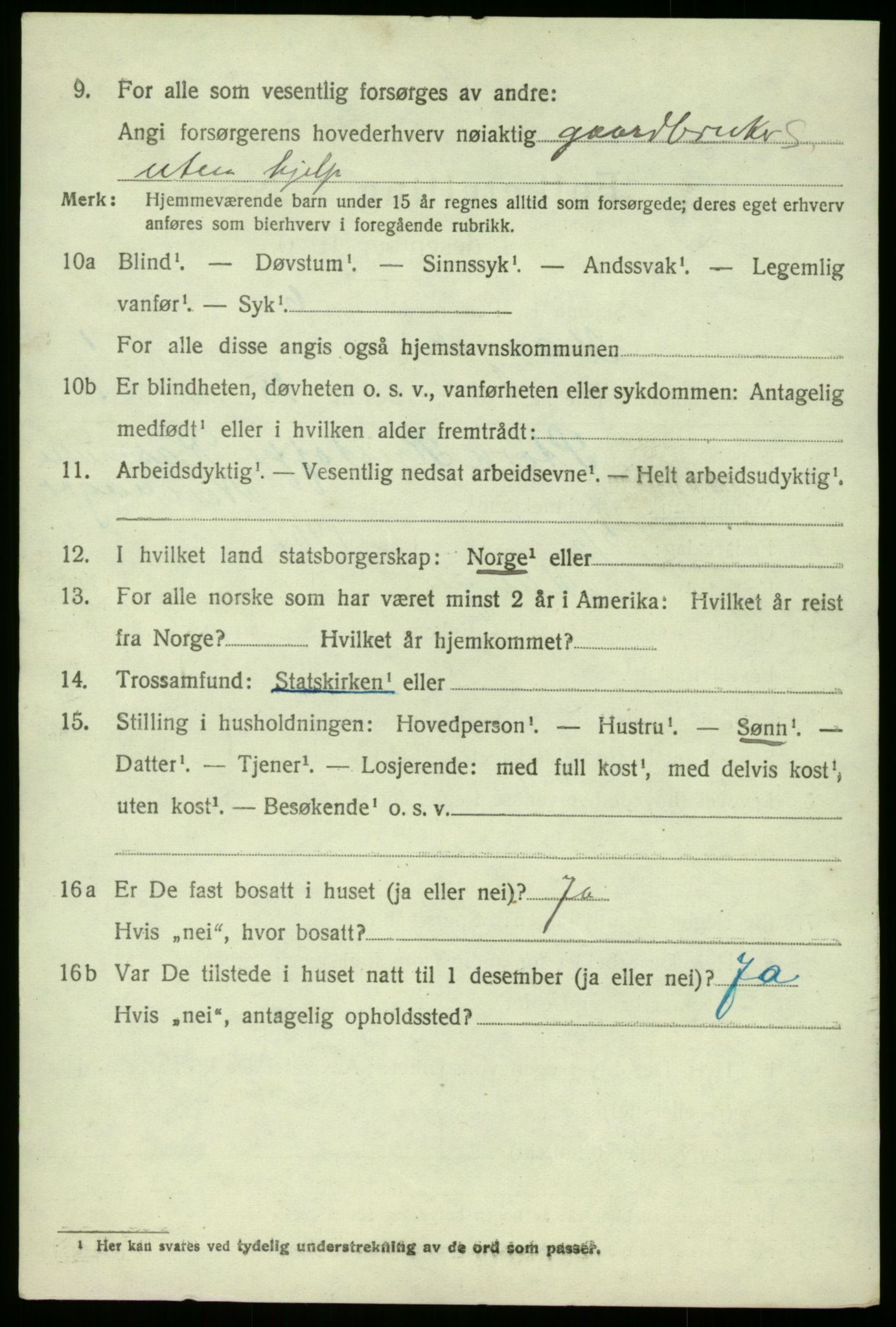 SAB, 1920 census for Manger, 1920, p. 1958