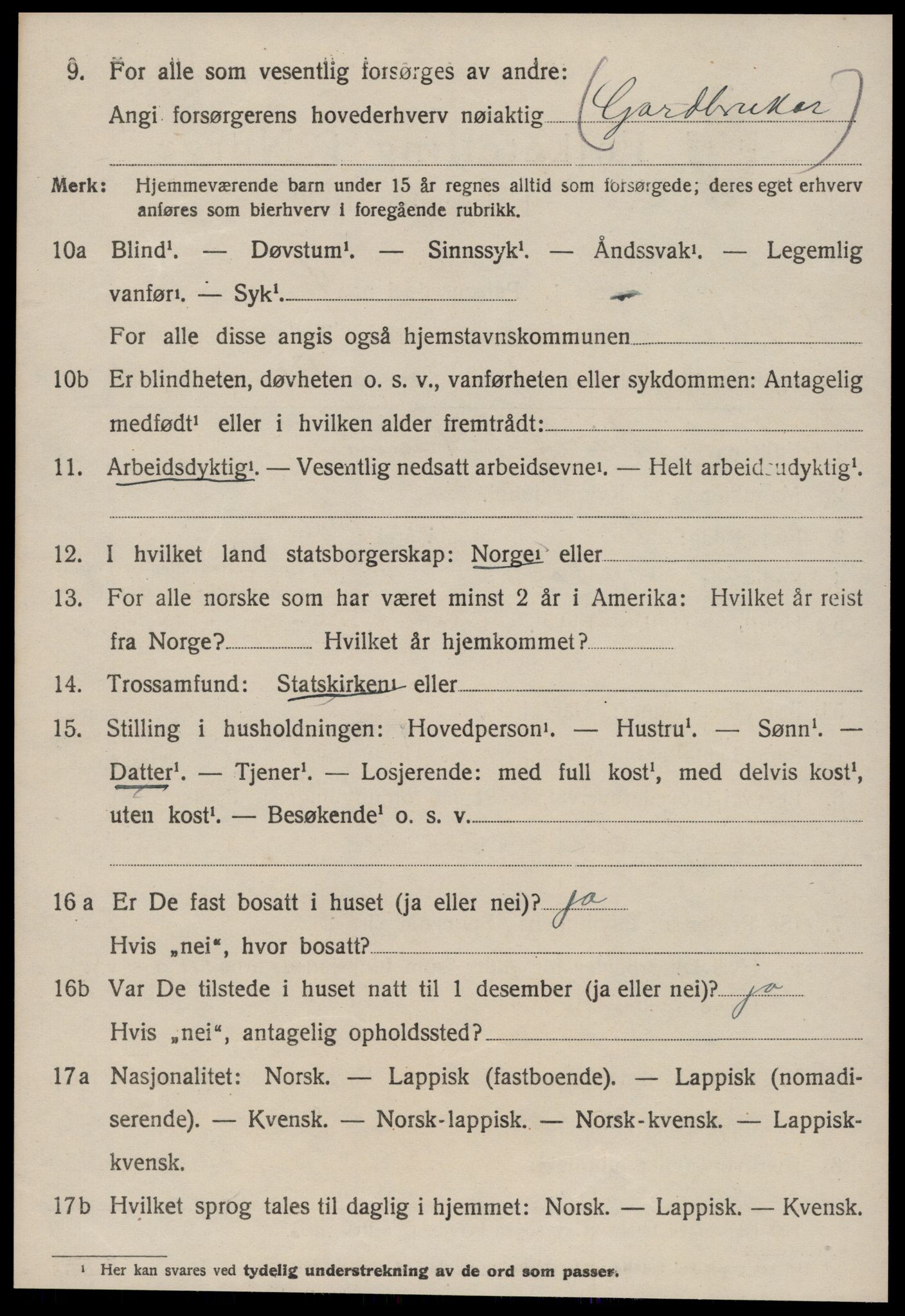 SAT, 1920 census for Oppdal, 1920, p. 8156