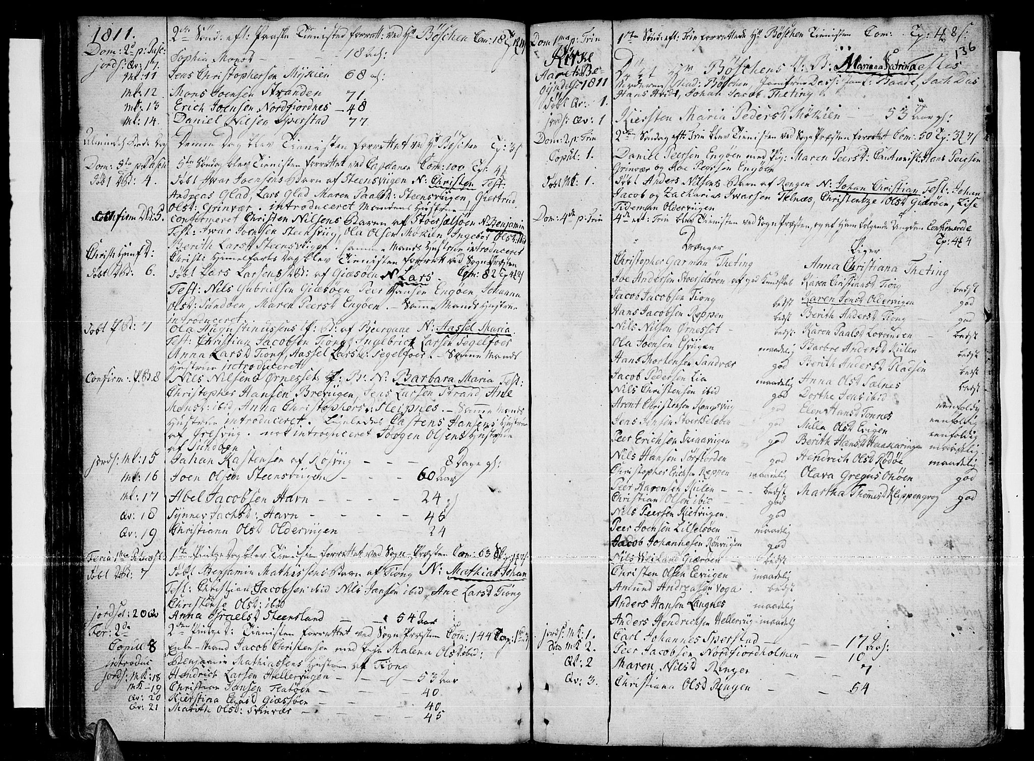 Ministerialprotokoller, klokkerbøker og fødselsregistre - Nordland, SAT/A-1459/841/L0591: Parish register (official) no. 841A03 /1, 1777-1819, p. 135-136