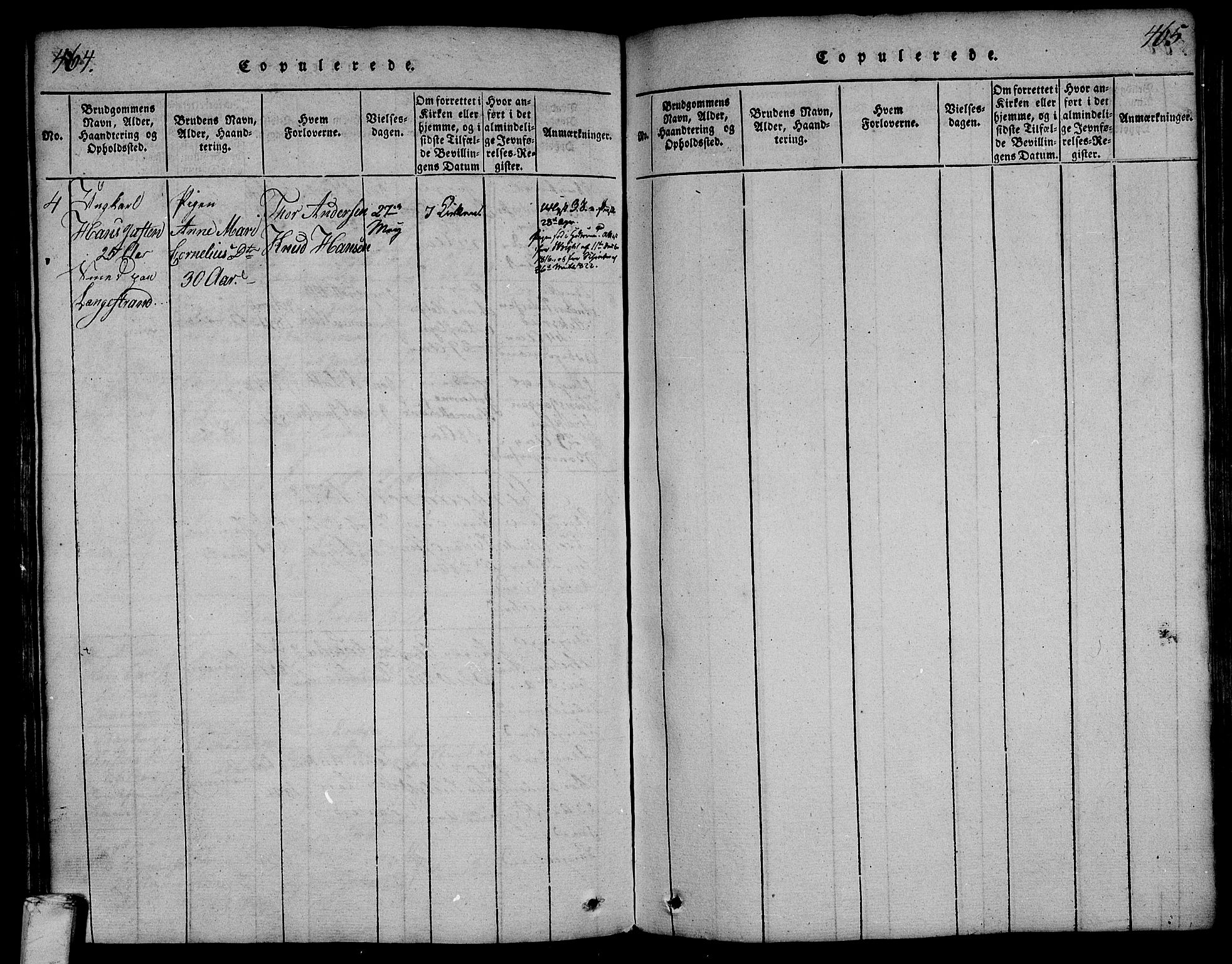 Larvik kirkebøker, AV/SAKO-A-352/F/Fa/L0001: Parish register (official) no. I 1, 1814-1825, p. 464-465