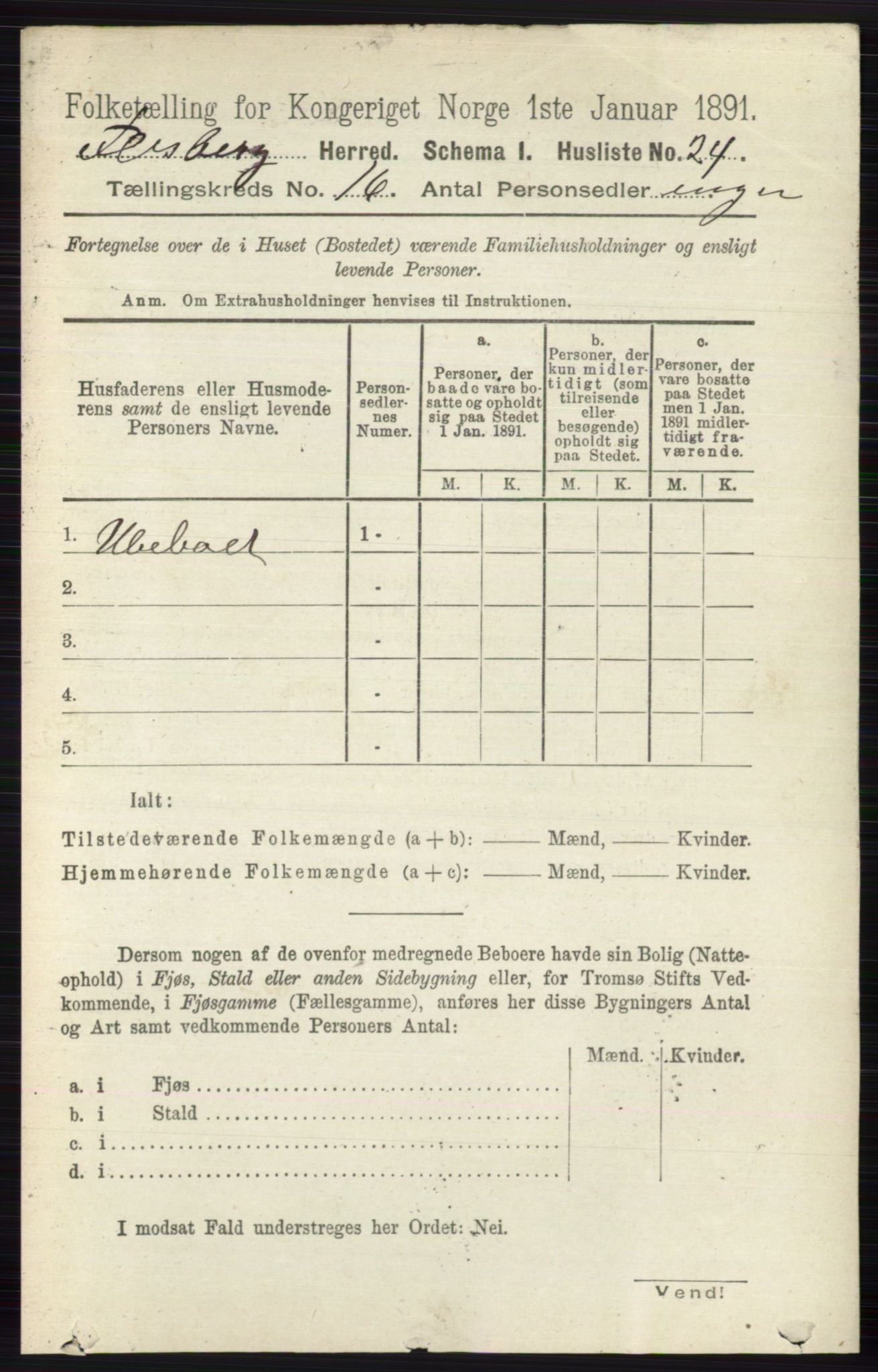 RA, 1891 census for 0631 Flesberg, 1891, p. 2848